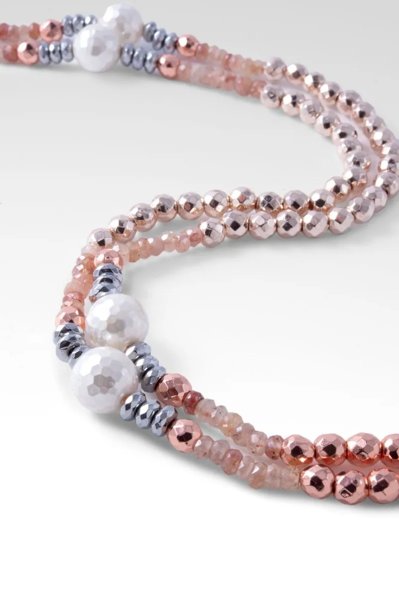 Beaded Coated Strawberry Quartz Necklace™ in Watermark