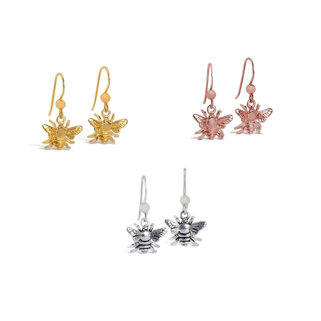 Bee Earrings | Silver