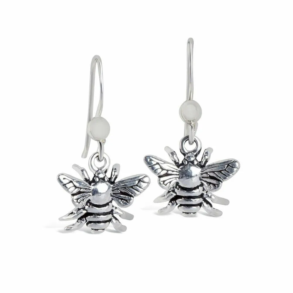 Bee Earrings | Silver