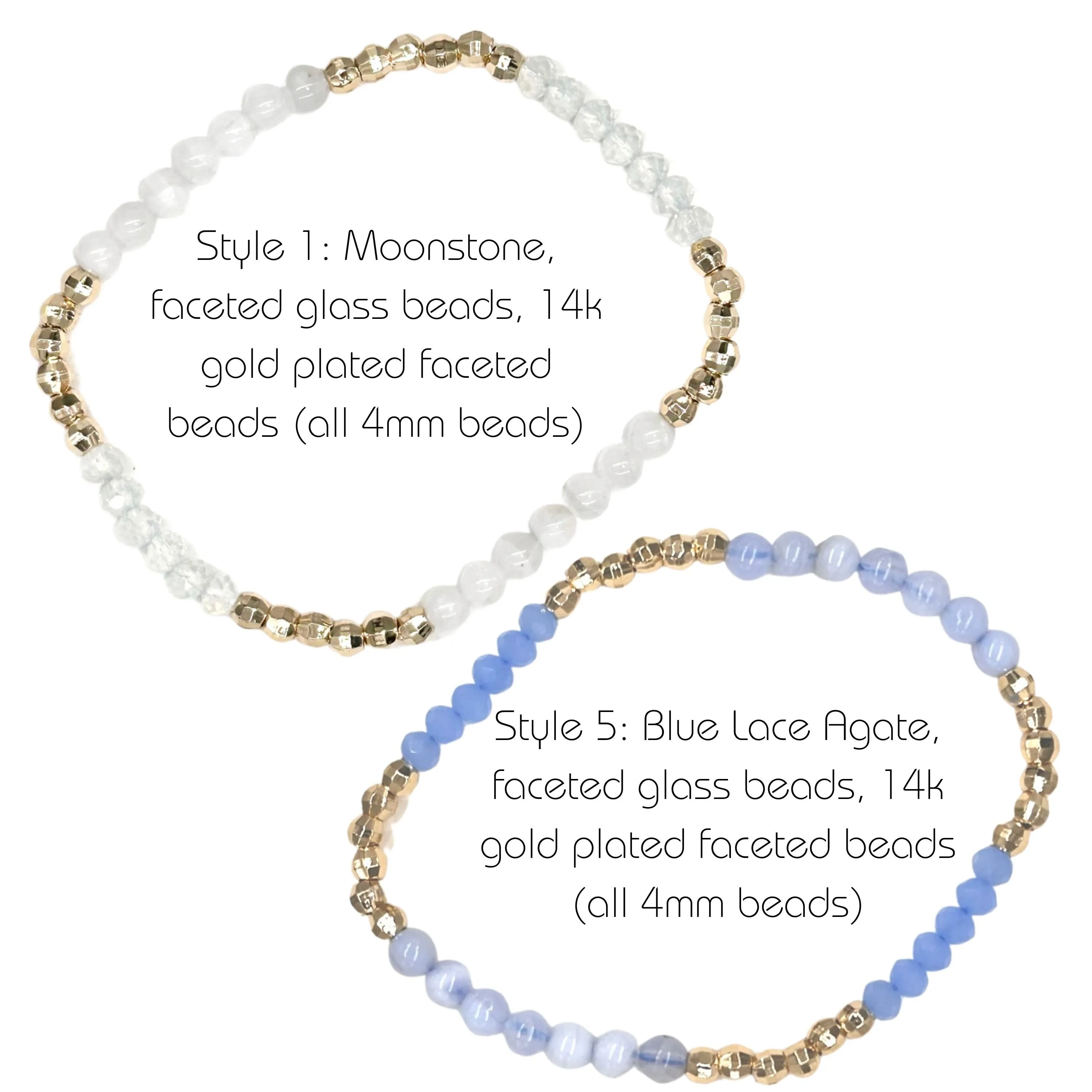 Blue & White Moonstone Blue Lace Agate Build-Your-Own Bracelet Set