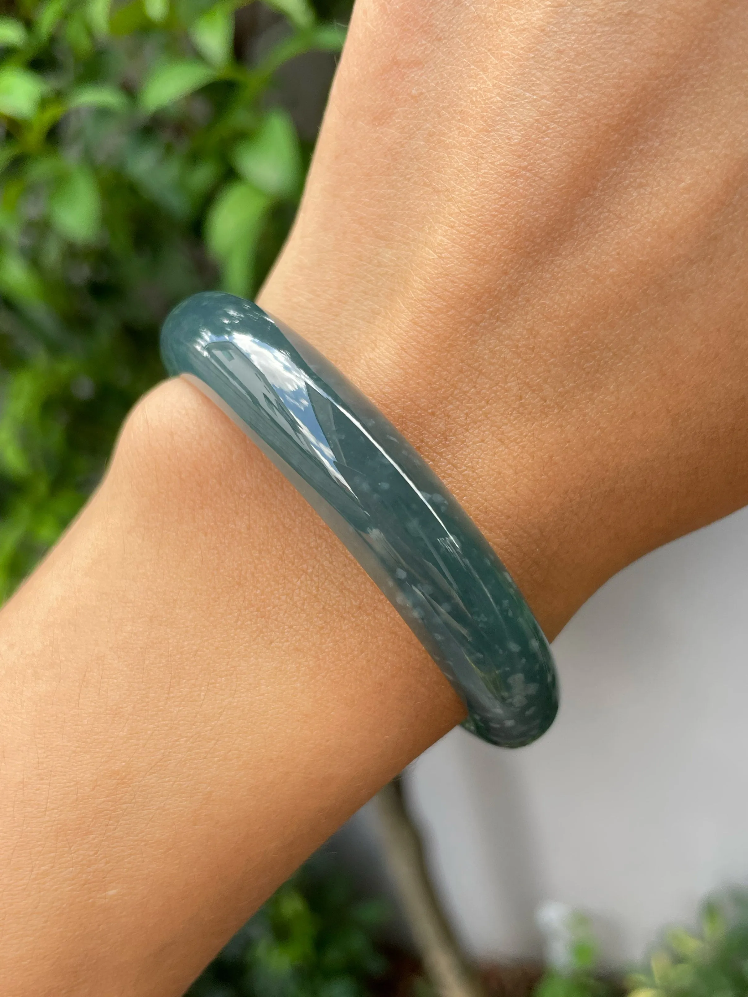 Blue Jade Bangle | 55mm (NJBA168)