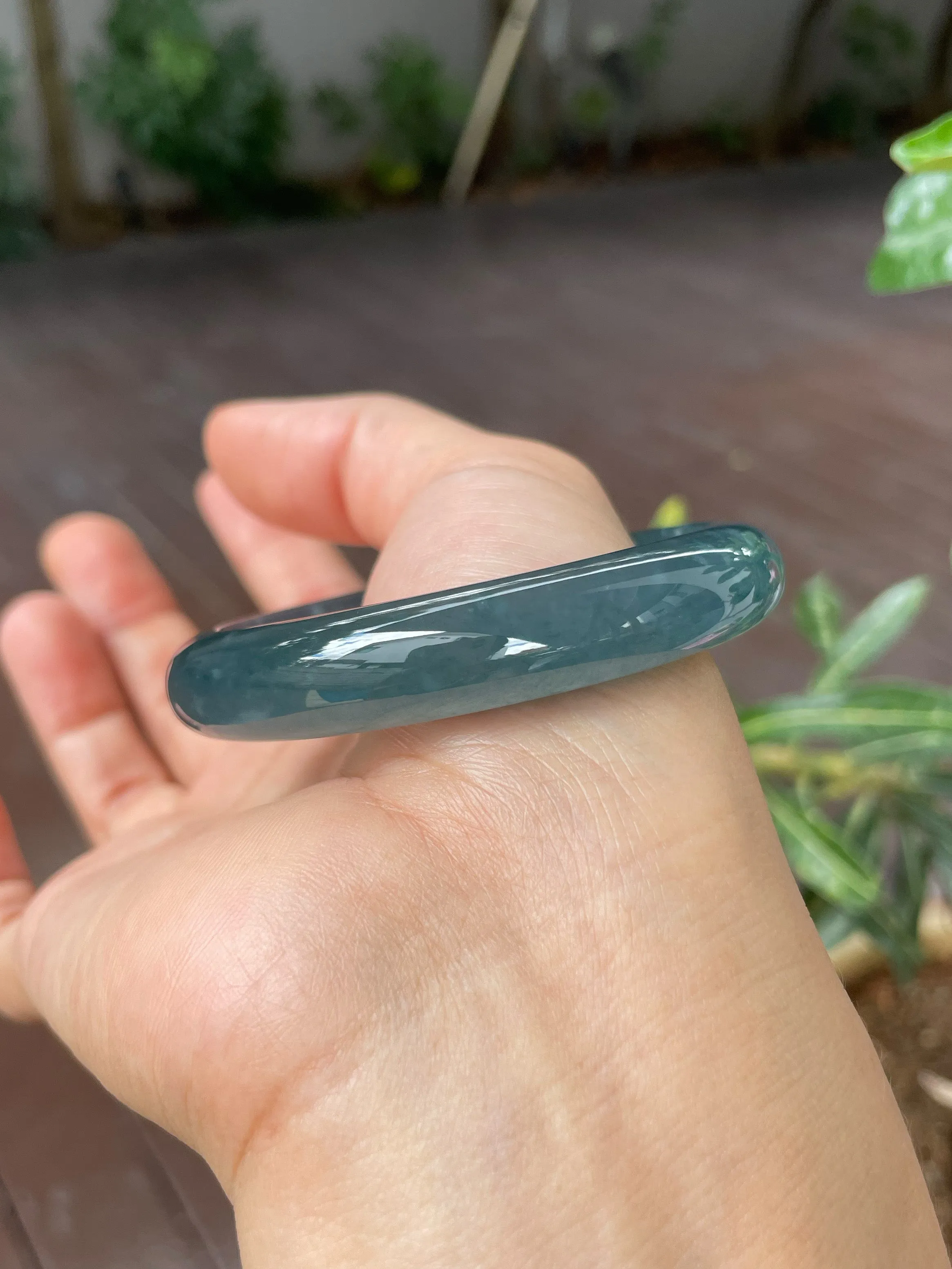 Blue Jade Bangle | 55mm (NJBA168)
