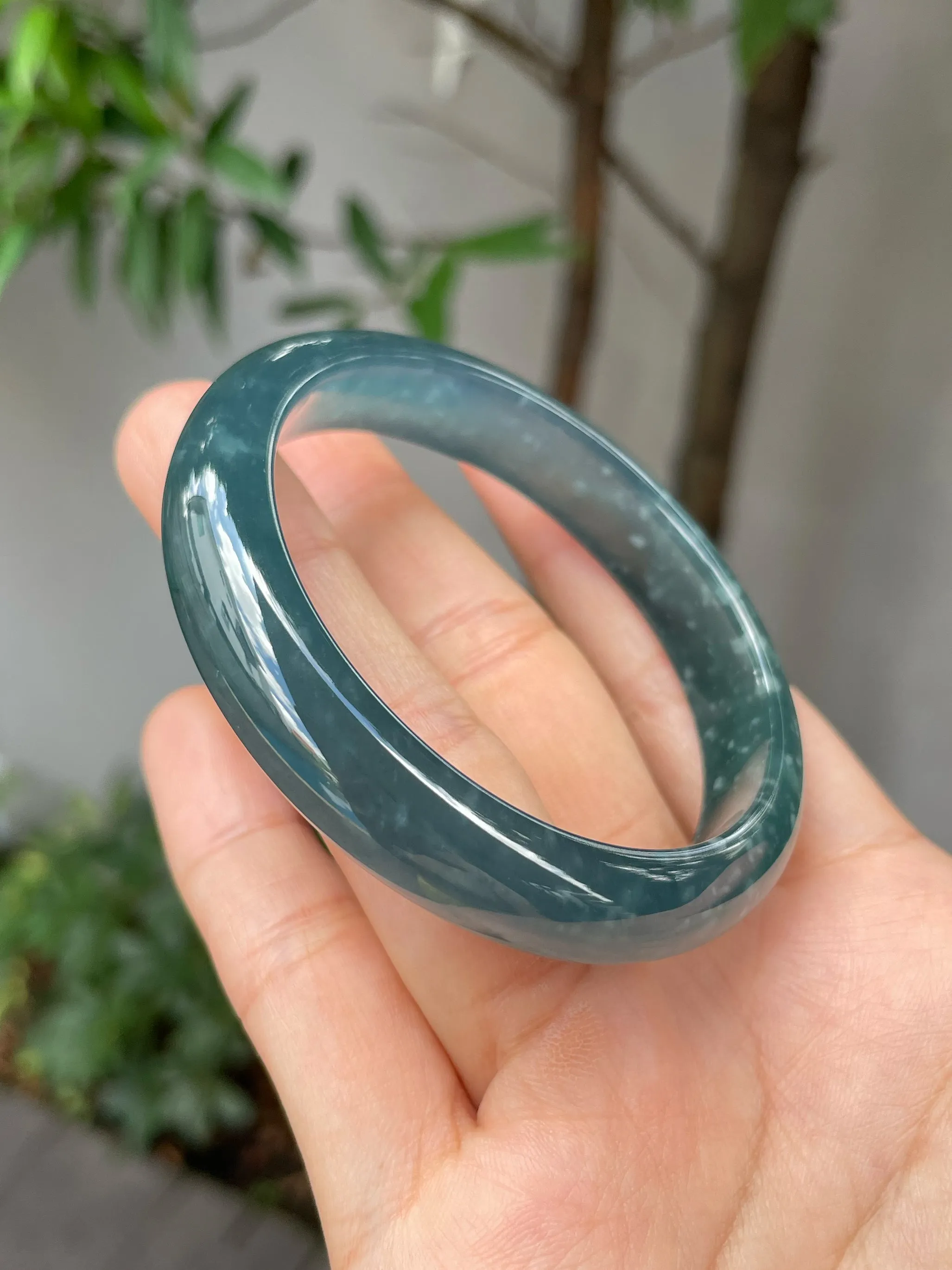 Blue Jade Bangle | 55mm (NJBA168)