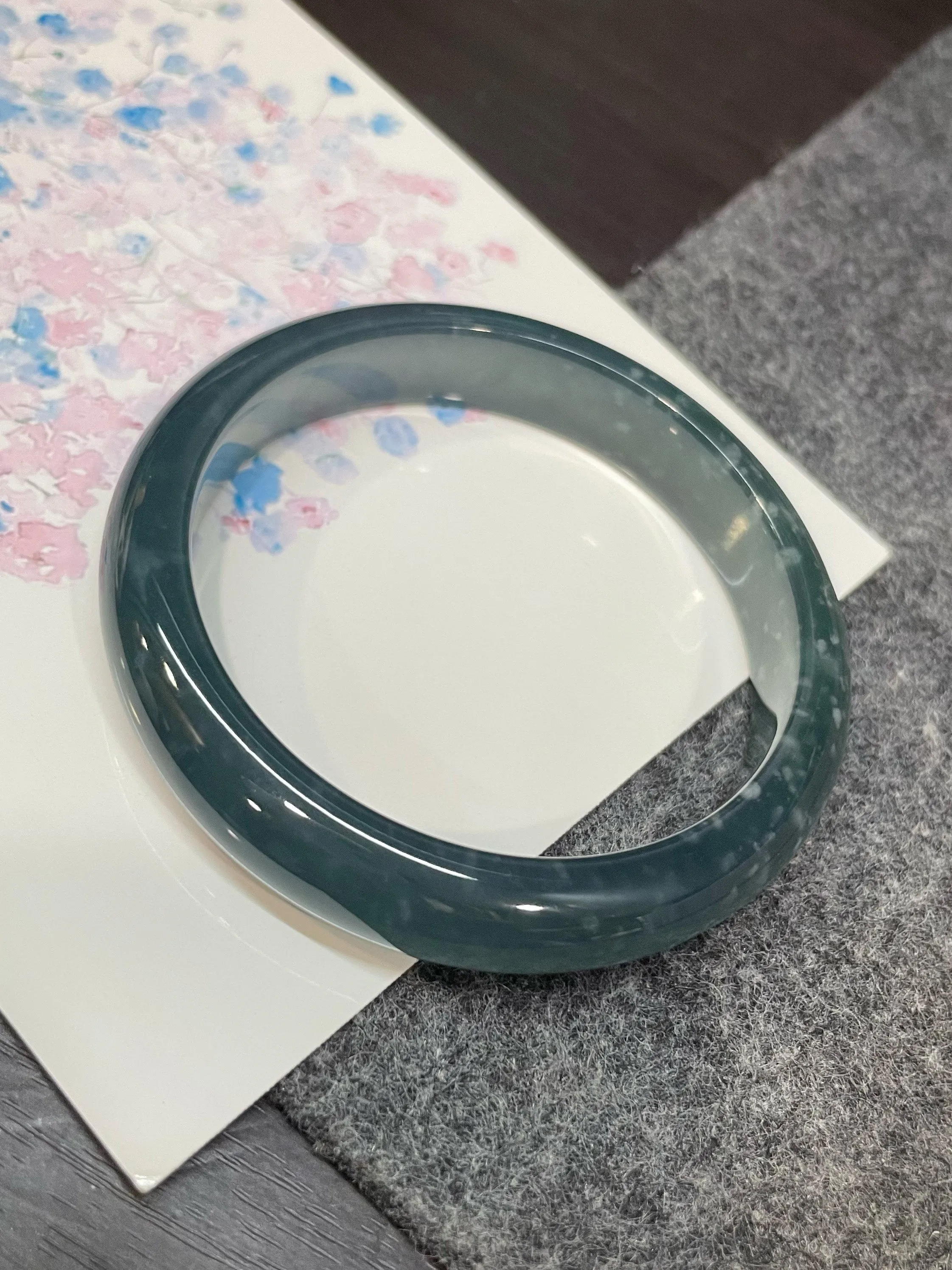 Blue Jade Bangle | 55mm (NJBA168)