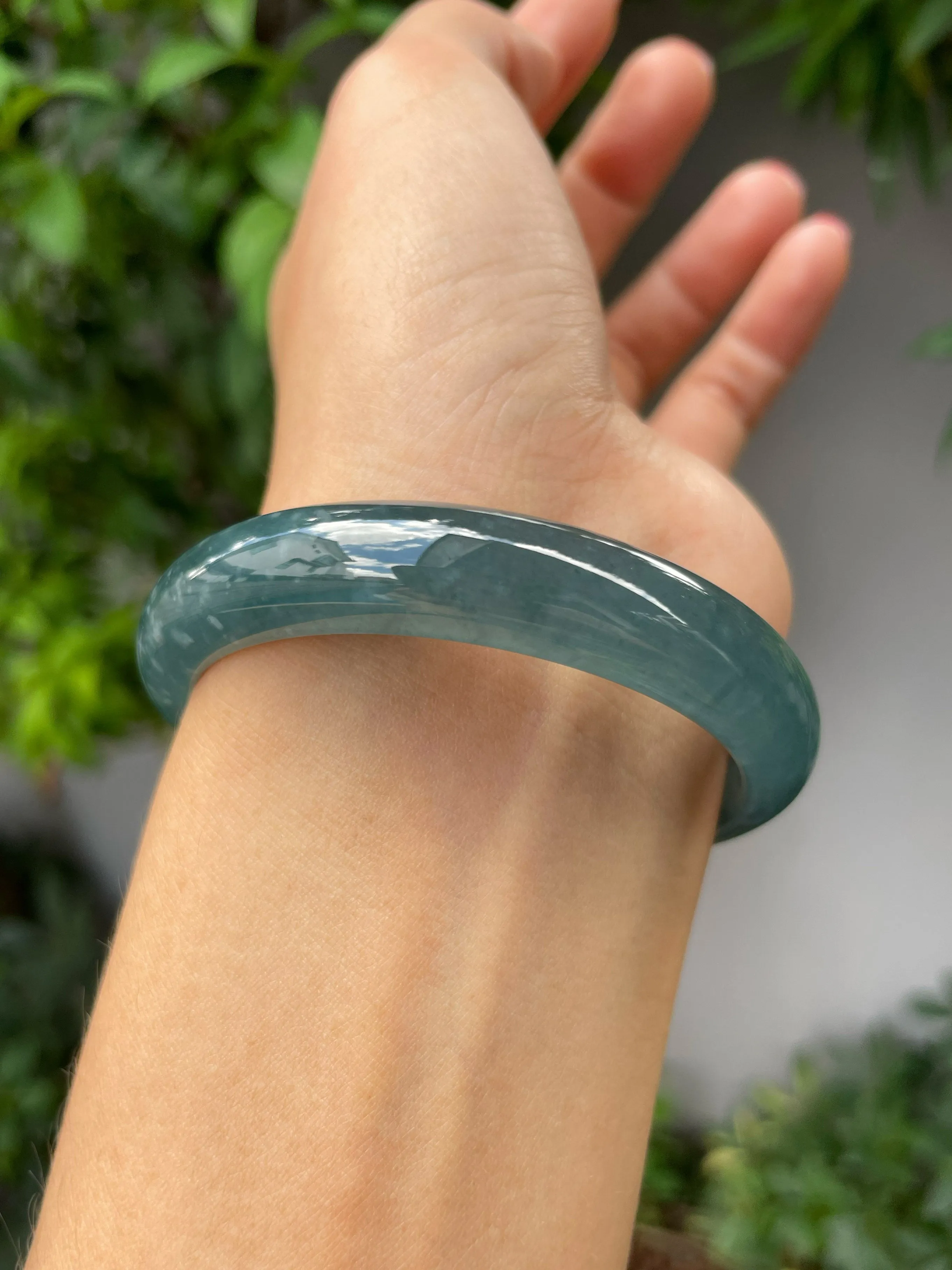 Blue Jade Bangle | 55mm (NJBA168)