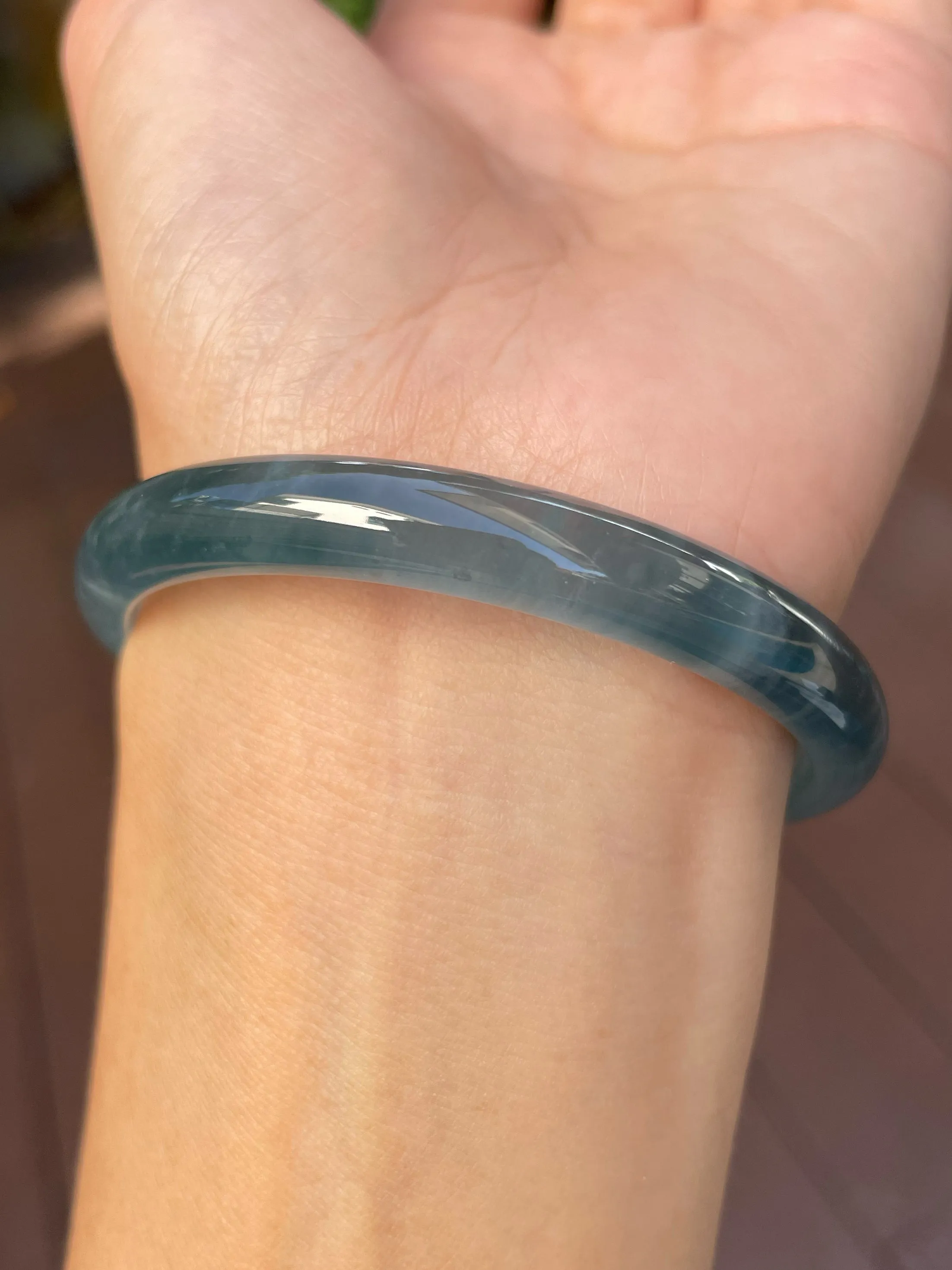Blue Jade Bangle | 58mm (NJBA130)