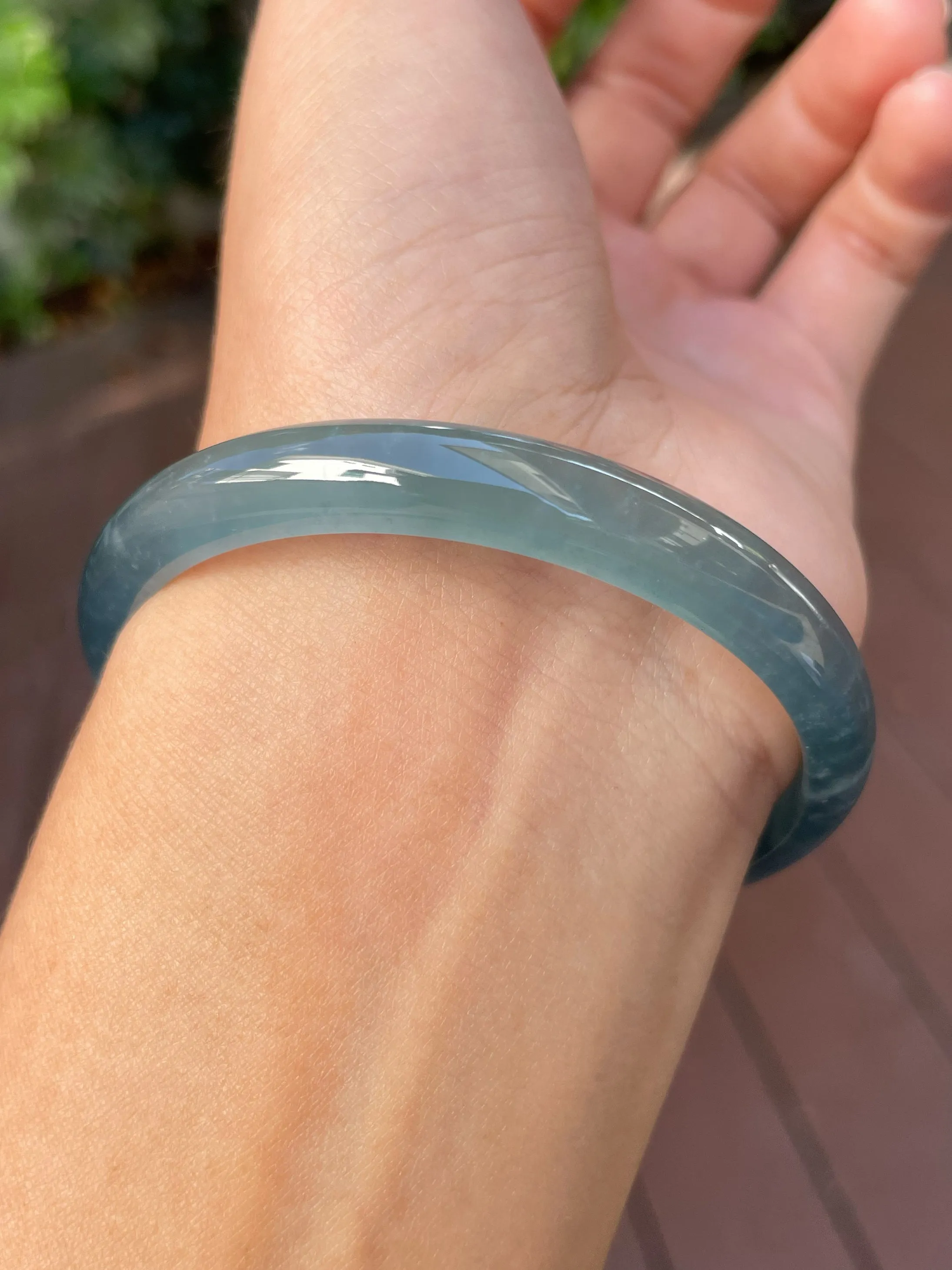 Blue Jade Bangle | 58mm (NJBA130)