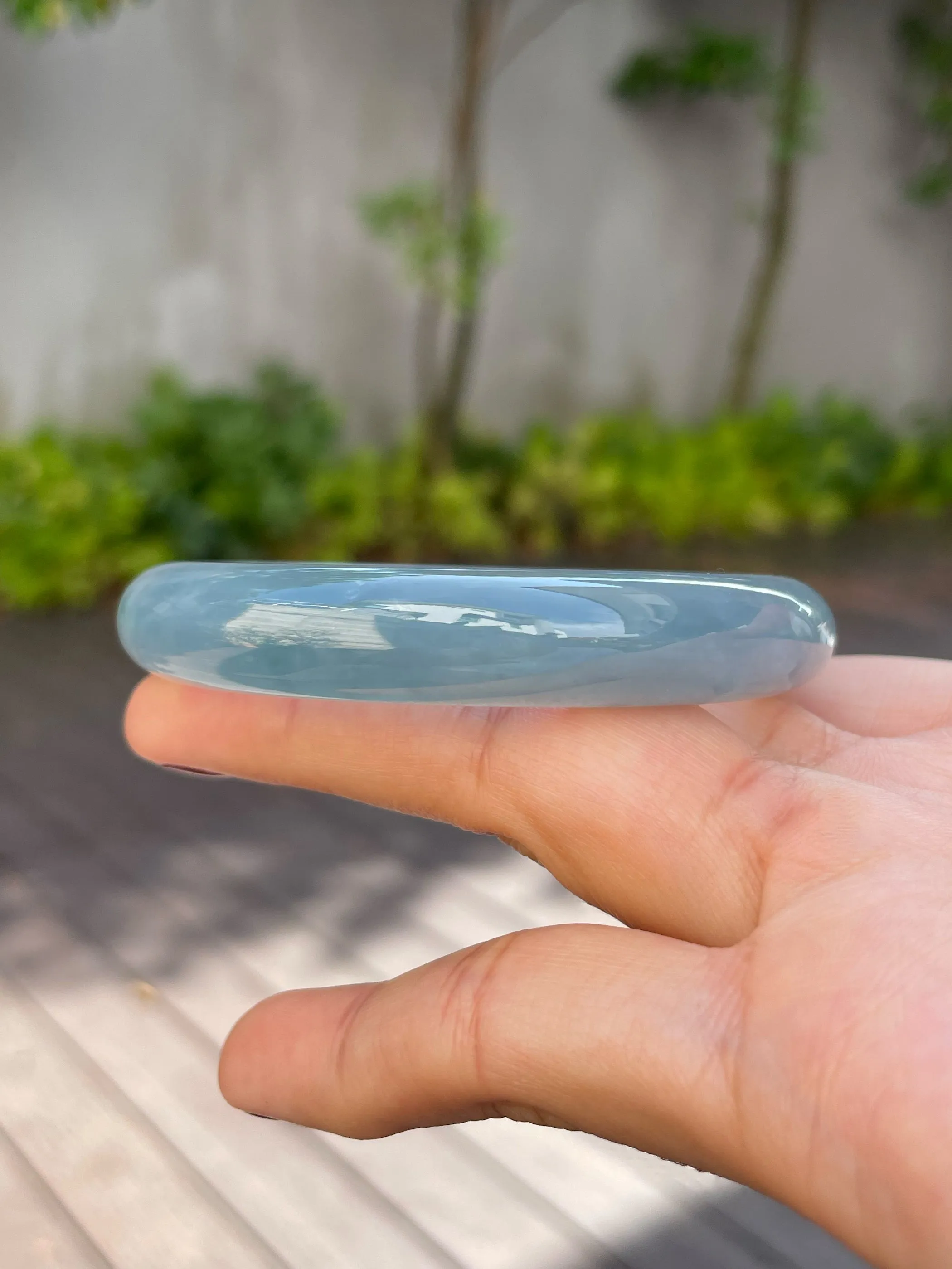 Blue Jade Bangle | 60mm (NJBA076)
