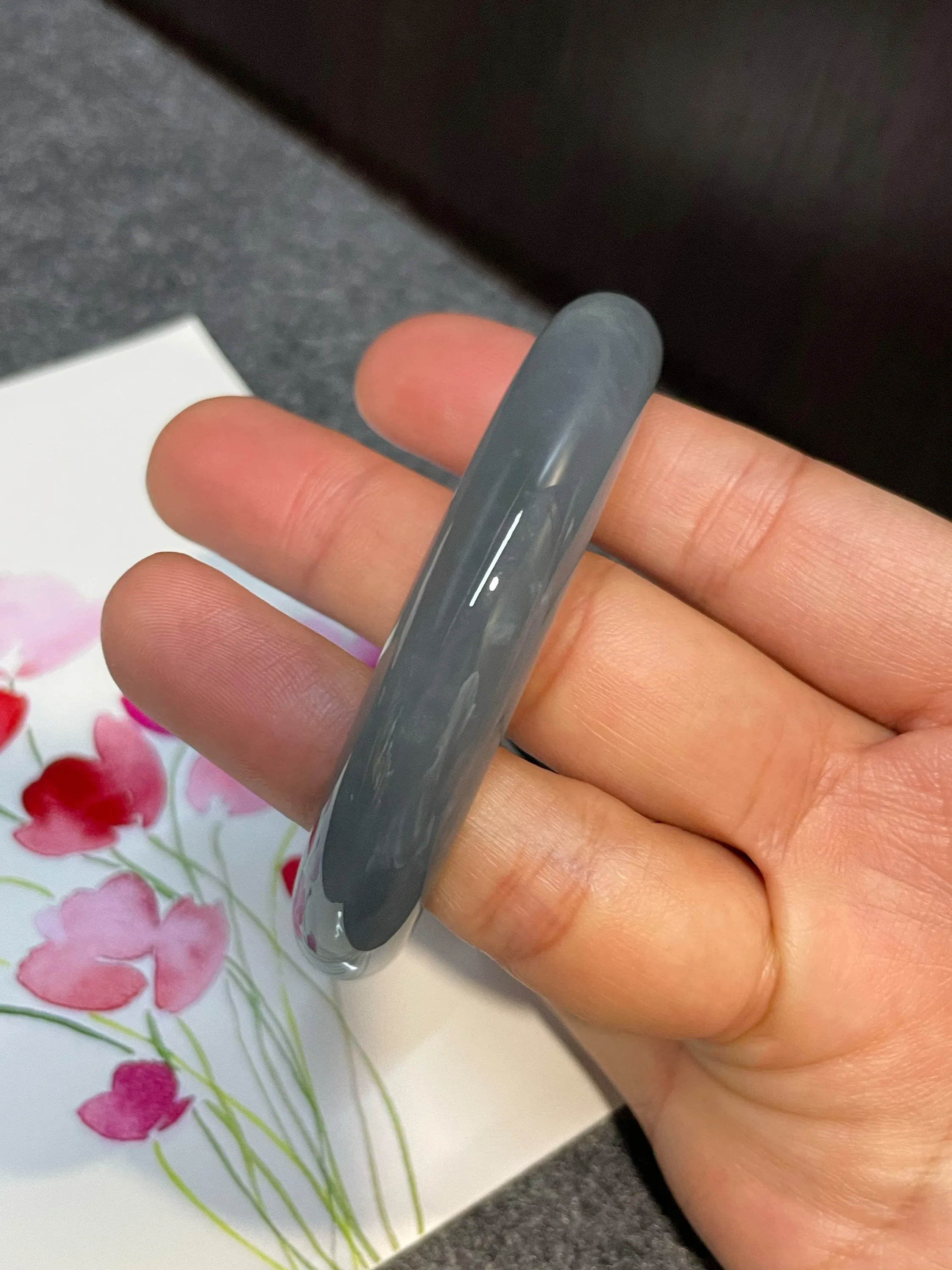 Blue Jade Bangle | 60mm (NJBA076)