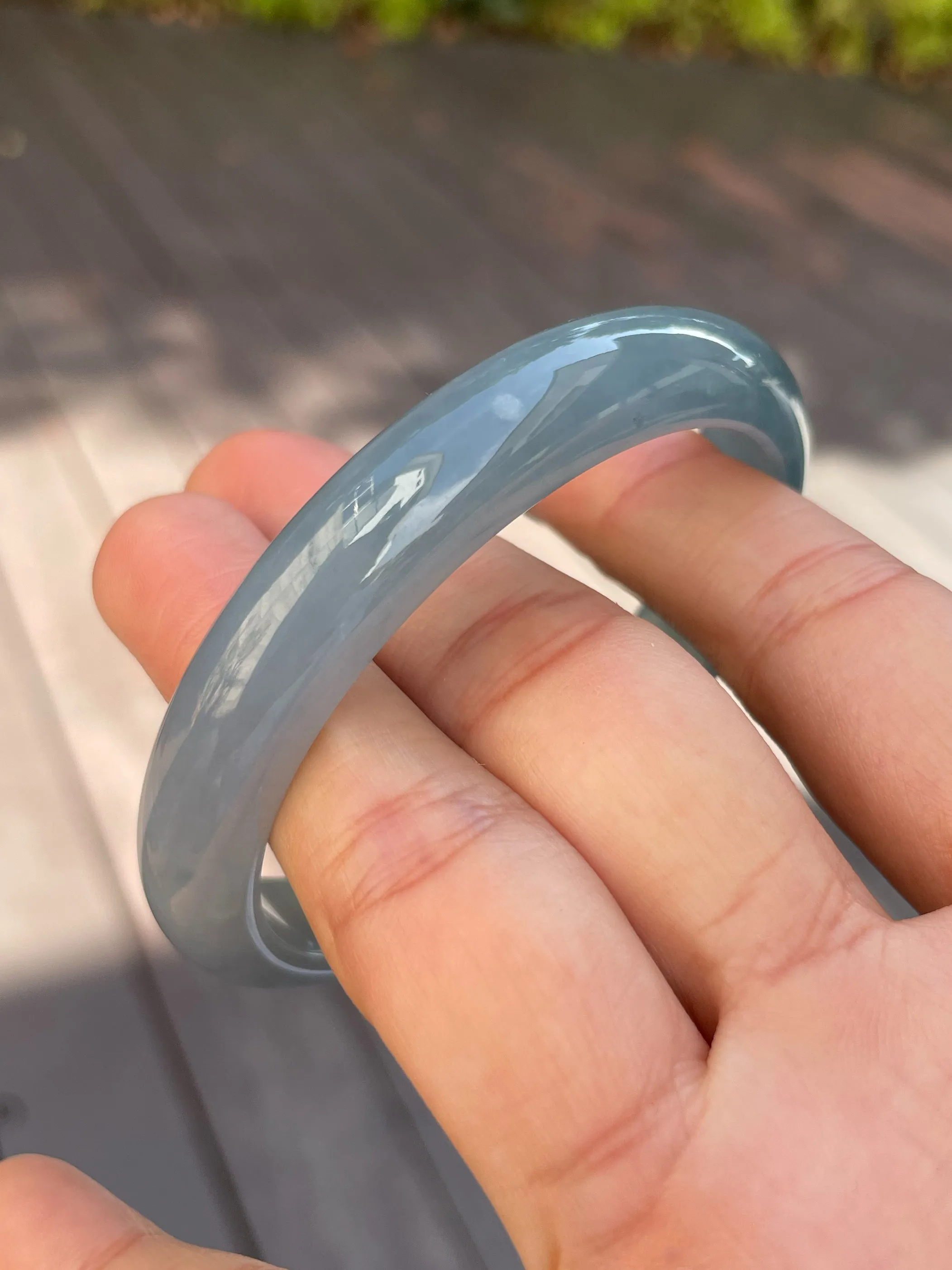 Blue Jade Bangle | 60mm (NJBA076)