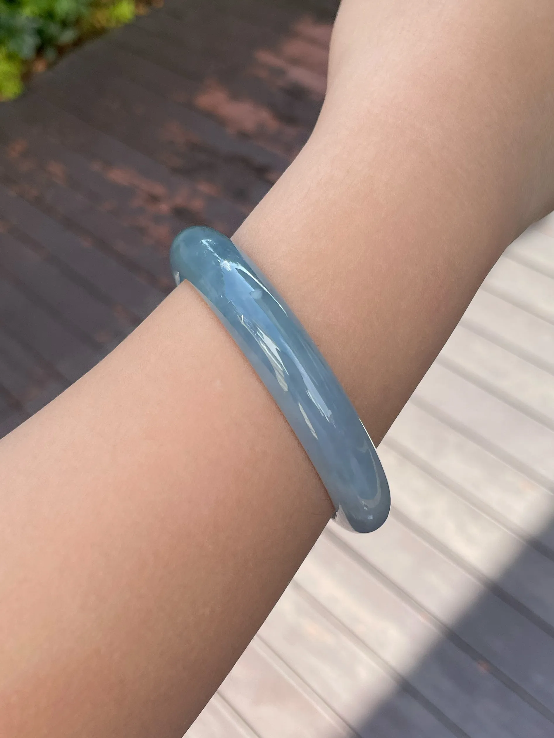 Blue Jade Bangle | 60mm (NJBA076)