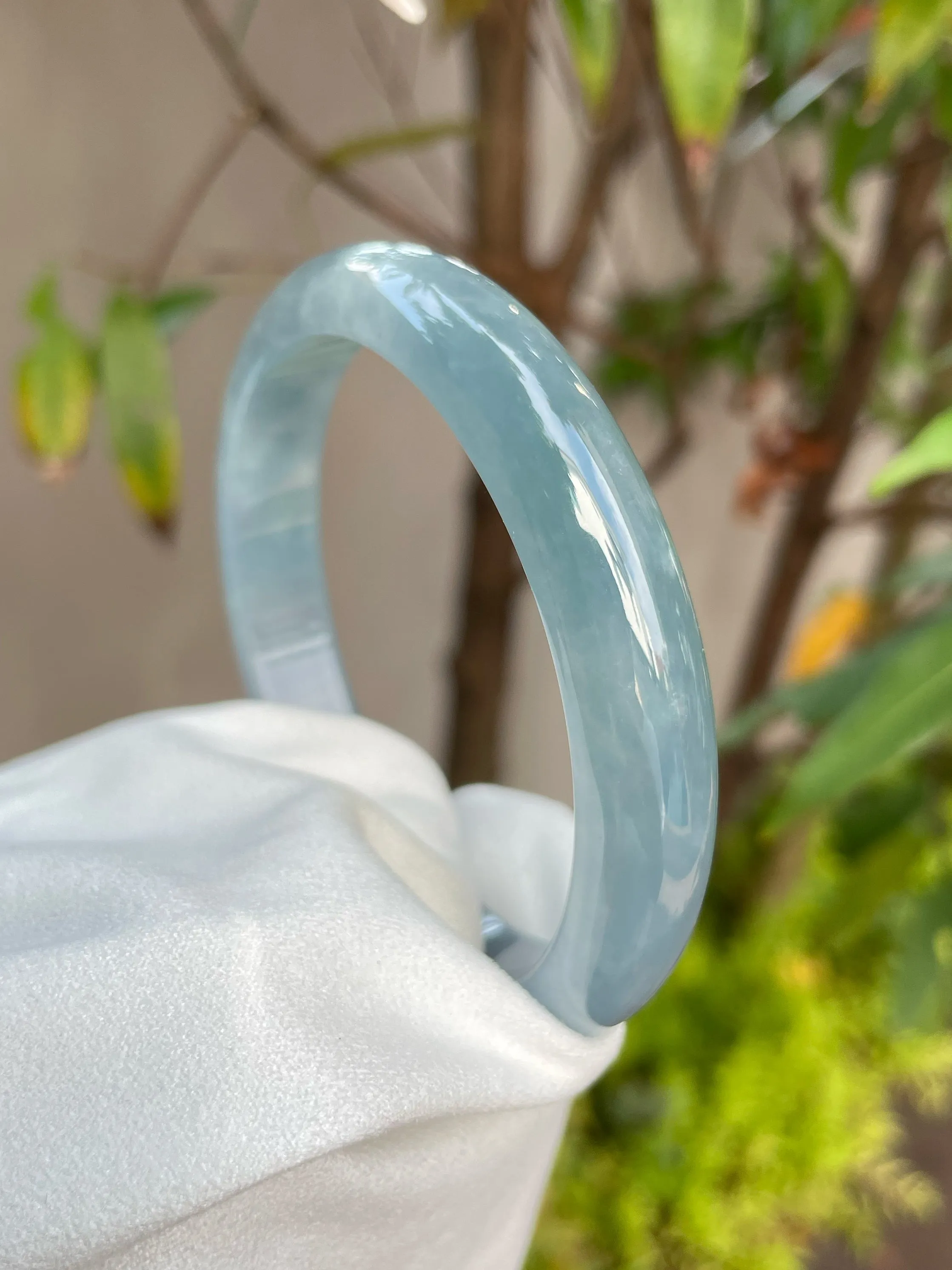 Blue Jade Bangle | 60mm (NJBA076)