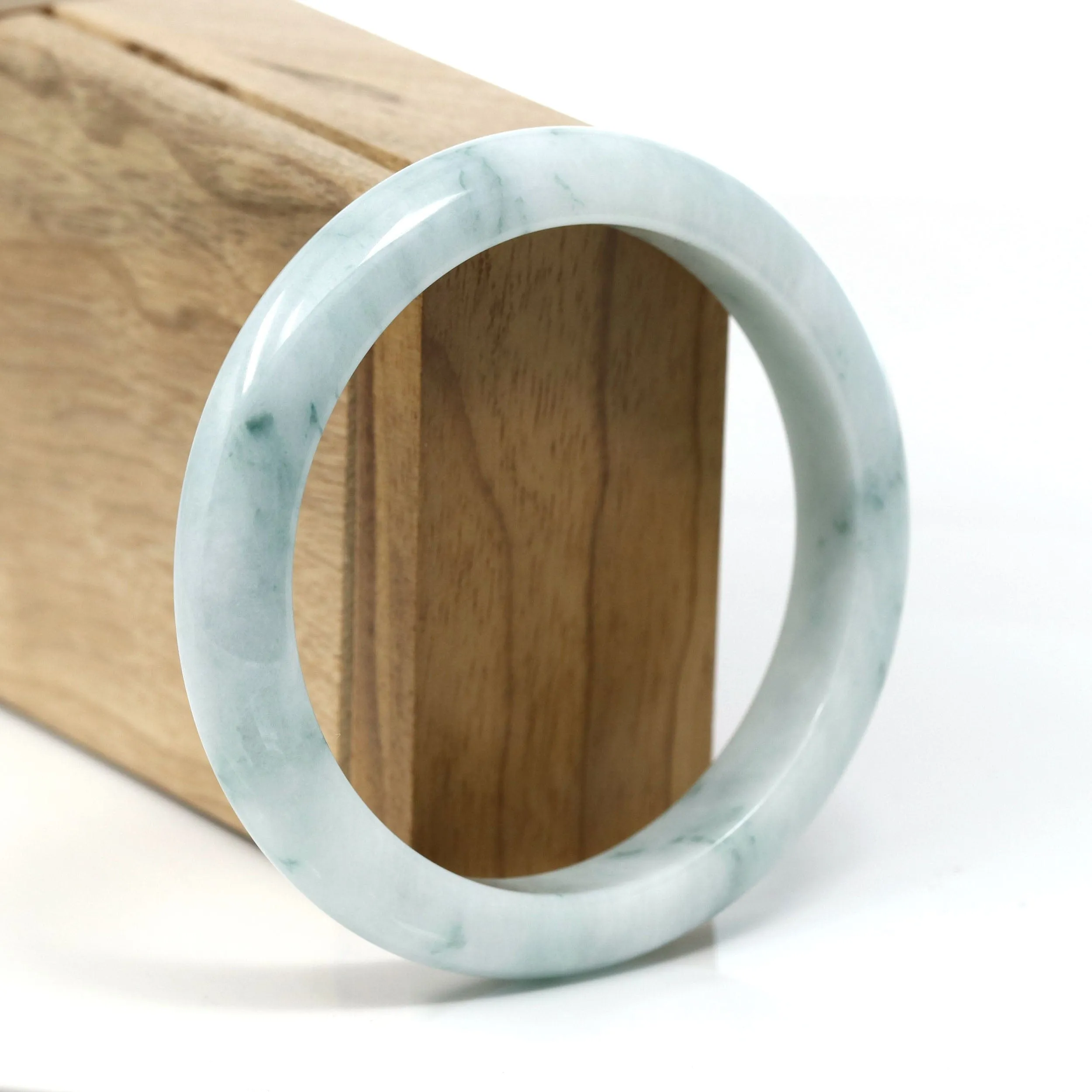 Burmese Blue-Green Jade Jadeite Bangle Bracelet (59.51 mm) T254