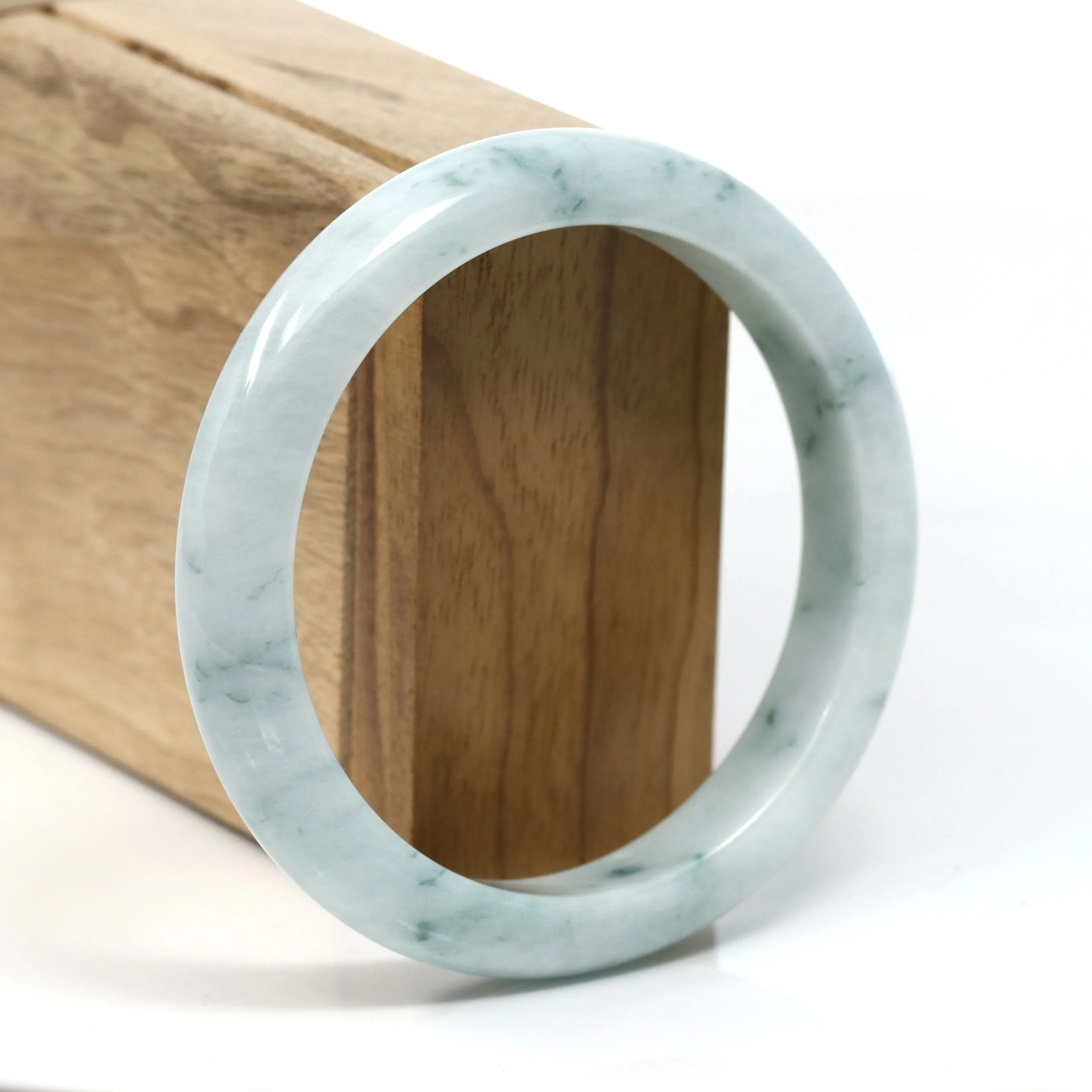 Burmese Blue-Green Jade Jadeite Bangle Bracelet (59.51 mm) T254