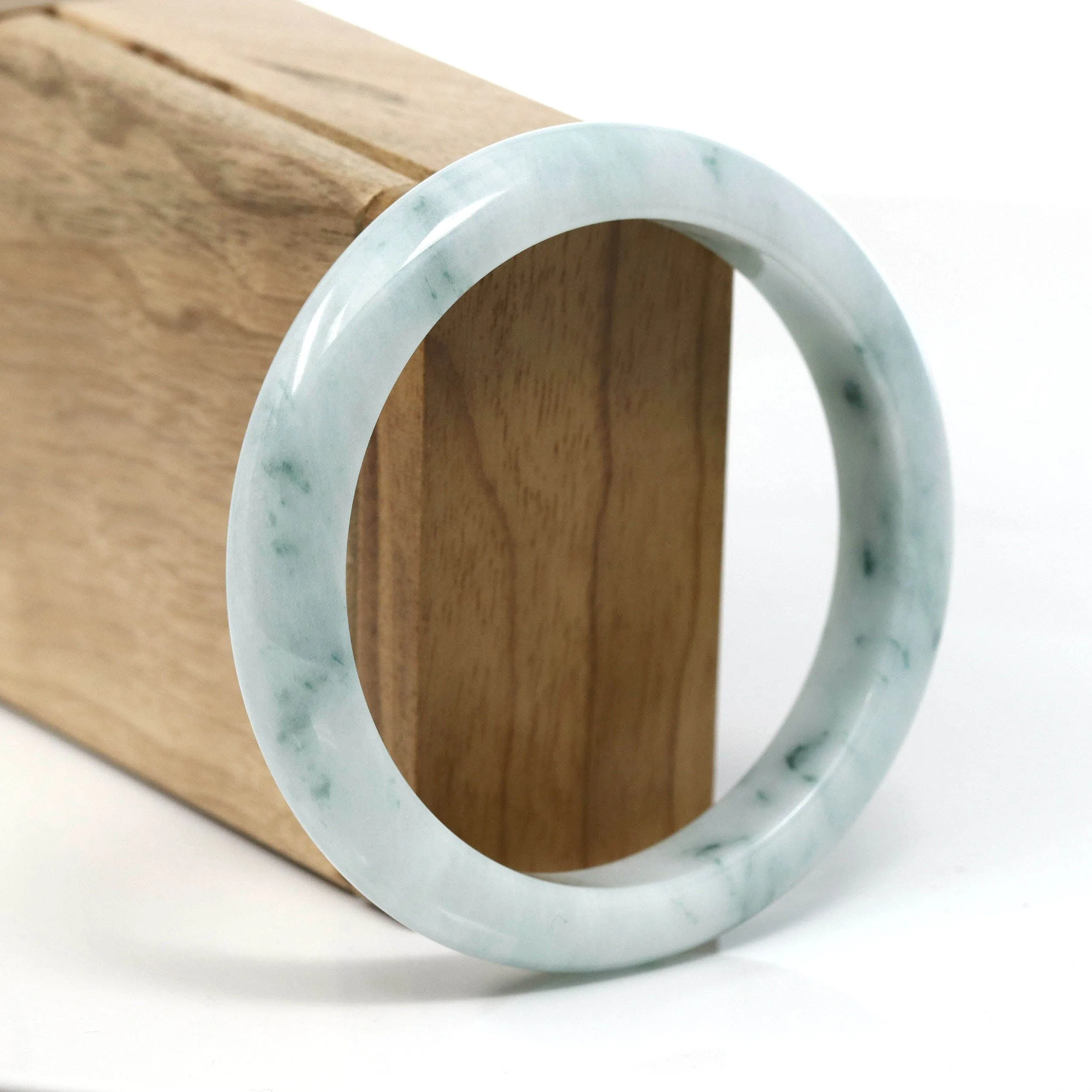 Burmese Blue-Green Jade Jadeite Bangle Bracelet (59.51 mm) T254