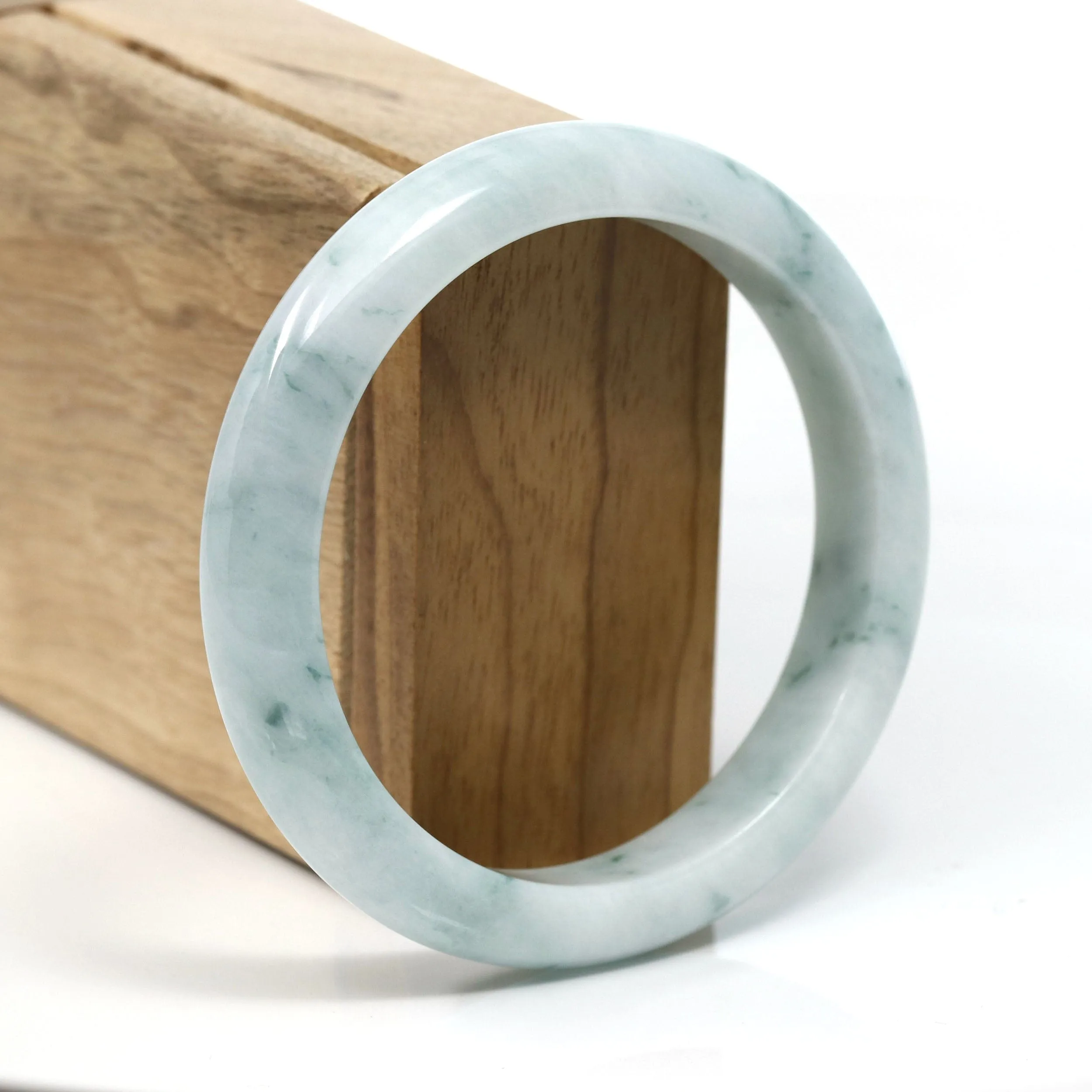 Burmese Blue-Green Jade Jadeite Bangle Bracelet (59.51 mm) T254