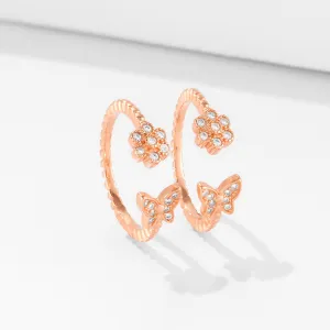 Butterfly Rose Gold 925 Silver Toe Ring