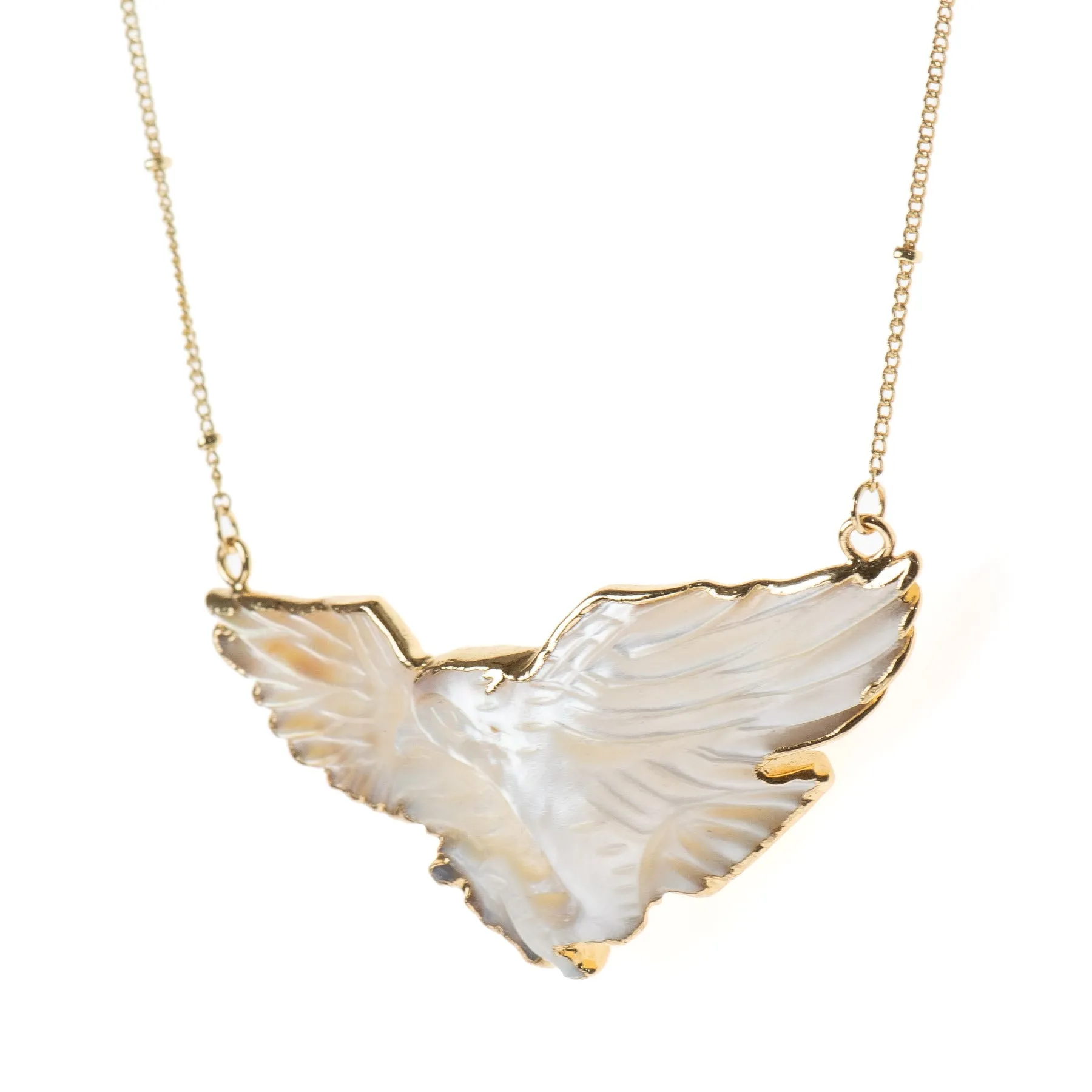 Carved Shell Eagle Necklace