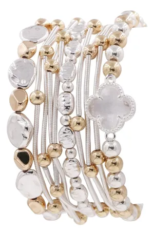 CB2214 Multi Clover Coil Beaded Bracelet