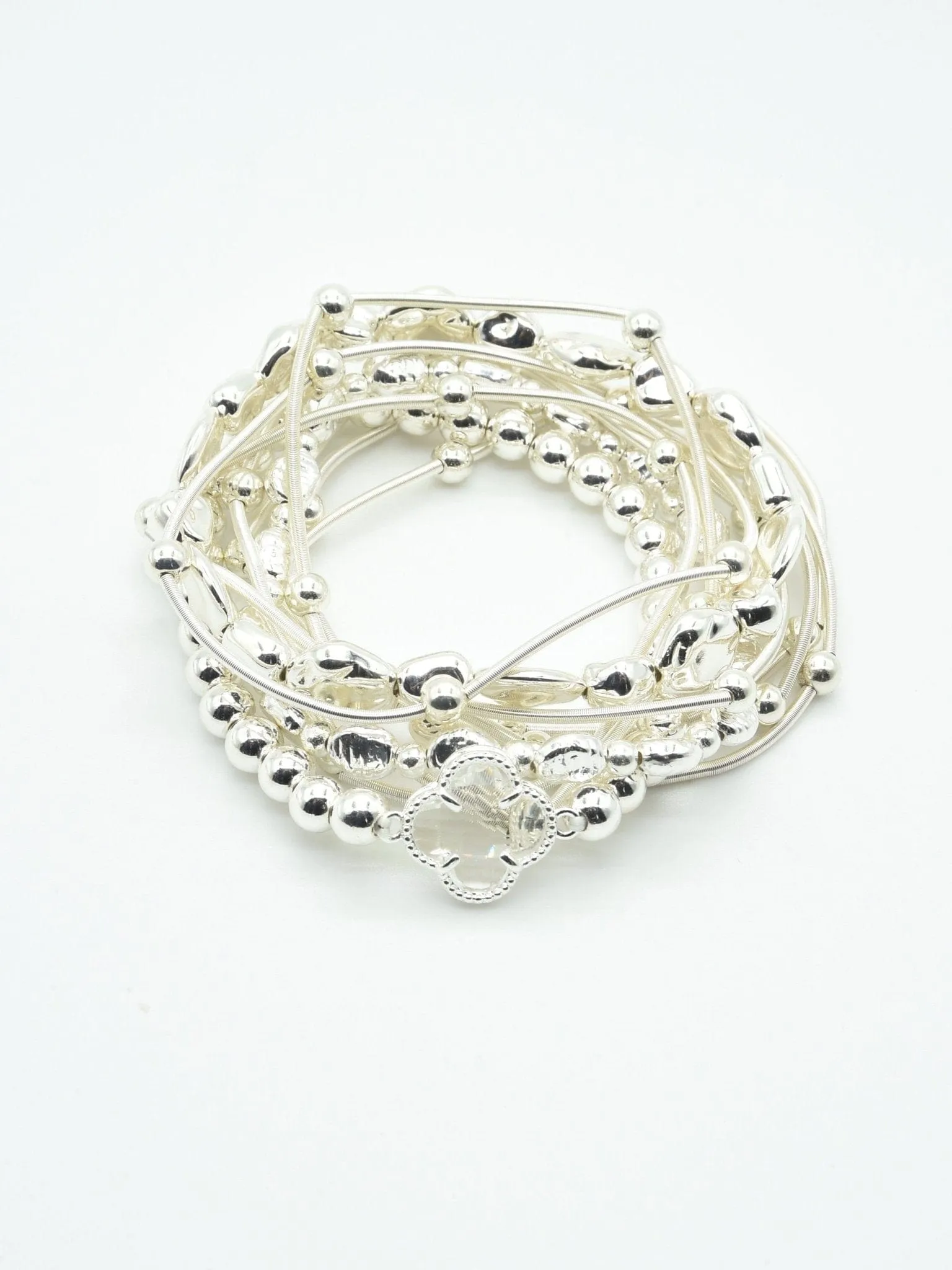 CB2214 Multi Clover Coil Beaded Bracelet