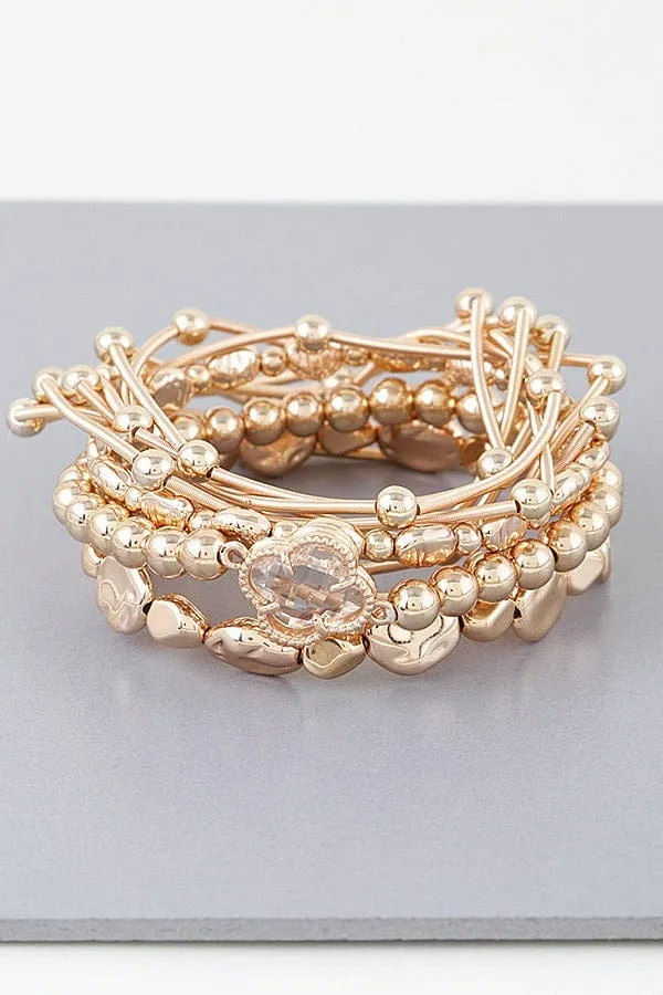 CB2214 Multi Clover Coil Beaded Bracelet