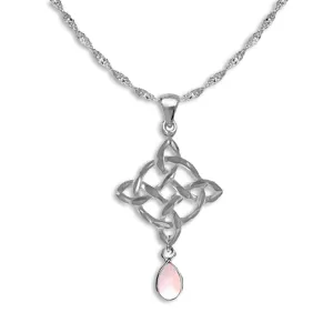 Celtic Necklace Rose Quartz Teardrop