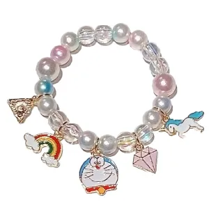 Children's Pearl Cartoon Bracelet Cute Gradient Color Bracelet Girl Baby Decoration Beaded Bracelet Bracelet Accessories