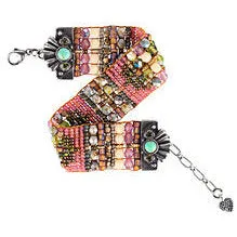 Chili Rose Coral Gables Beaded Bracelet with Flower Tip Ends