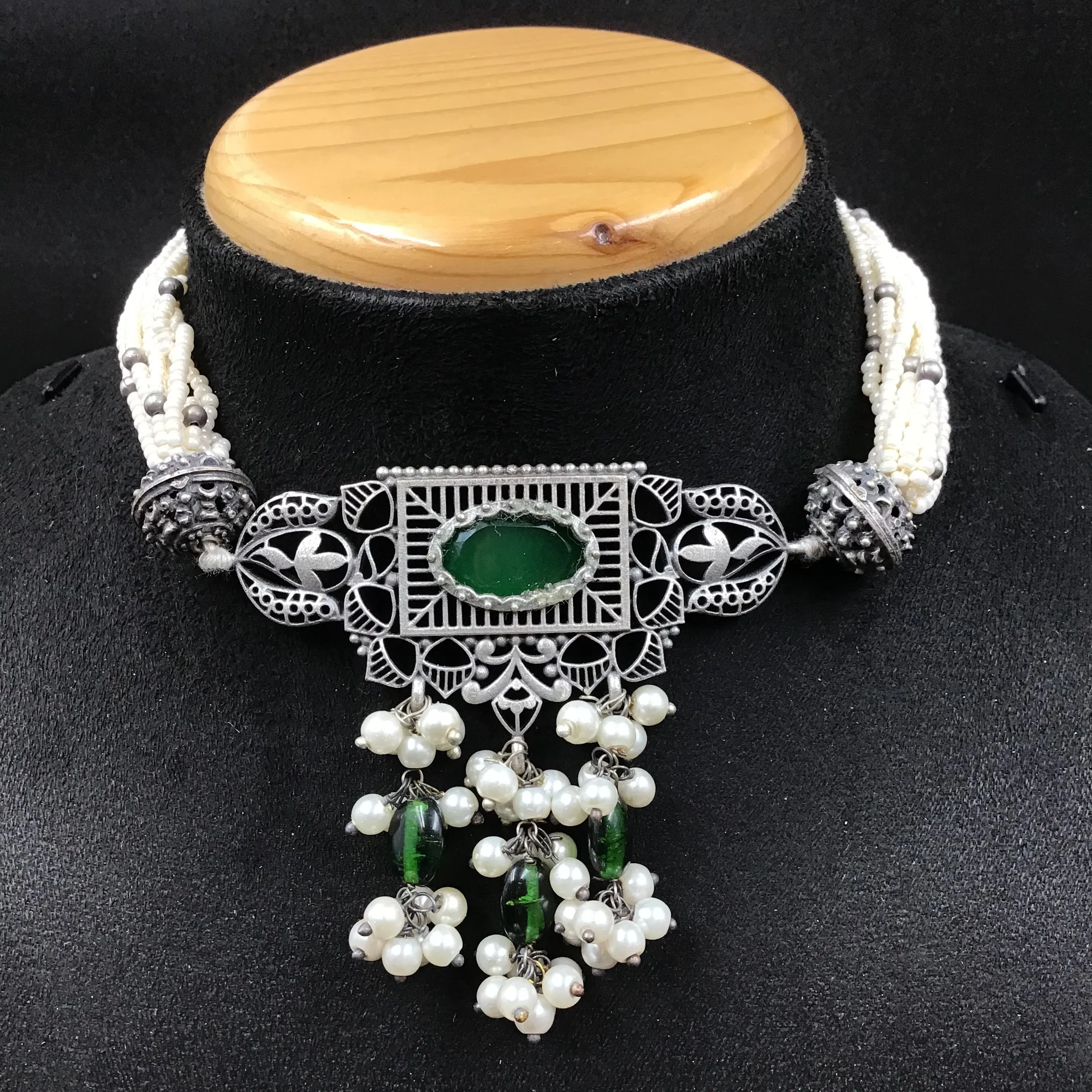 Choker Oxidized Necklace Set 4344-81
