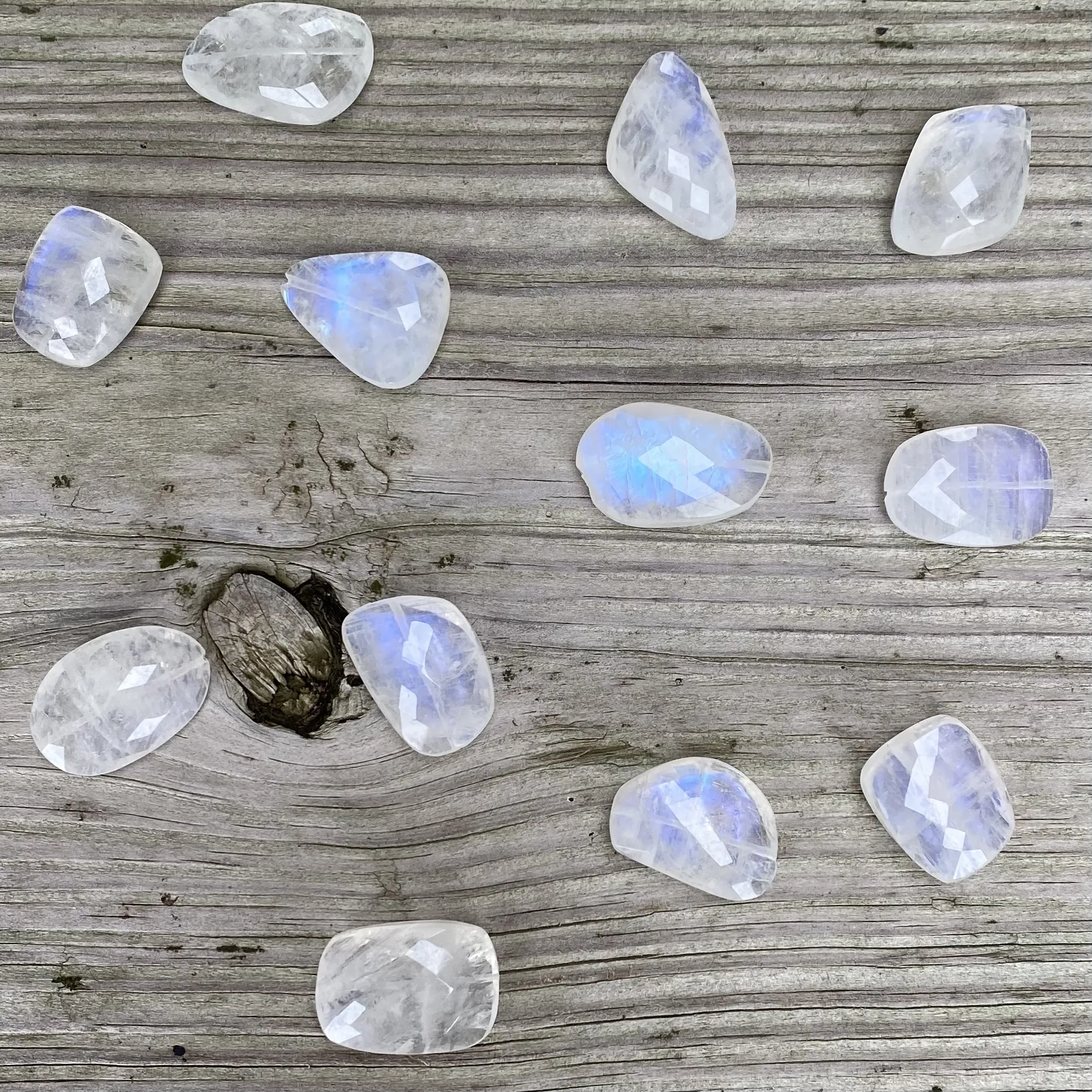 Chunky Three-Stone Moonstone Necklace