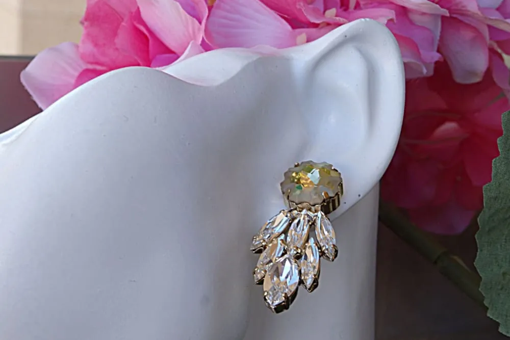 Cluster crystal earrings