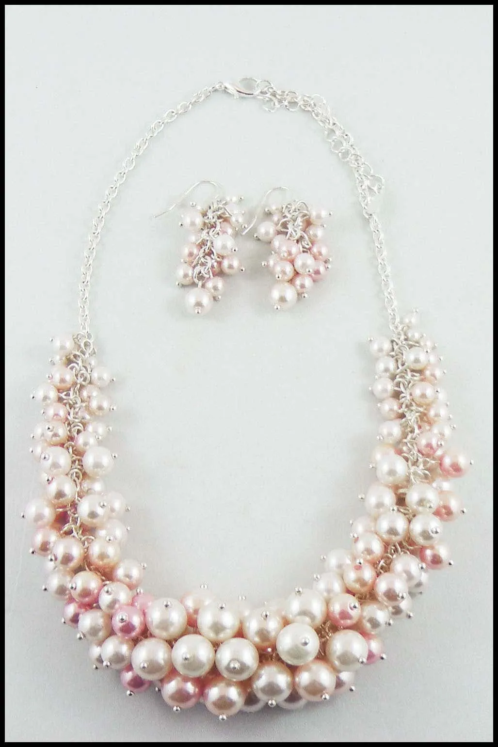 Cluster Imitation Pearl Jewellery Set