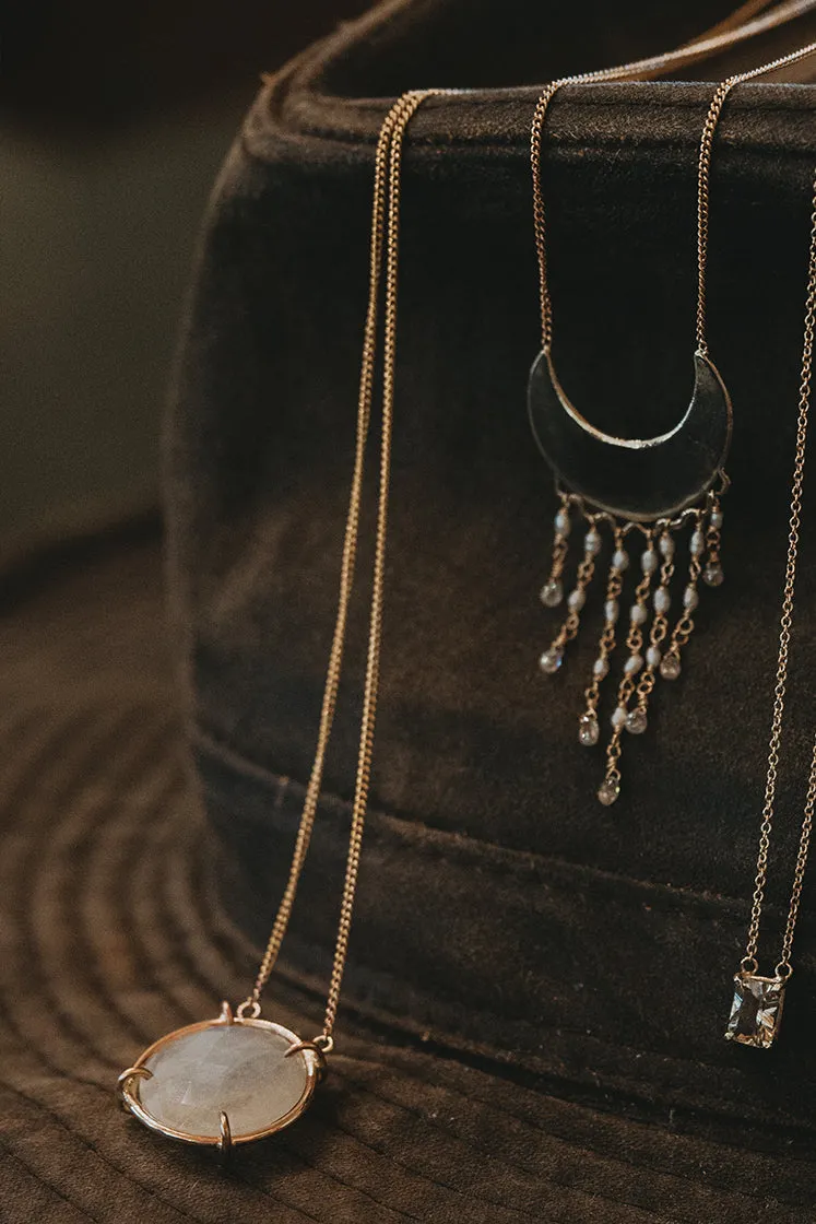 Crystal Ball Necklace - Moonstone