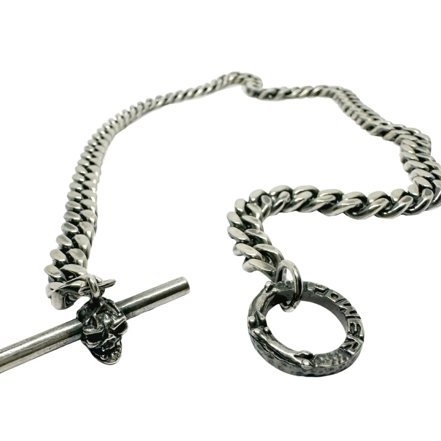Curb Chain With Skull T-Bar Power Japanese sign