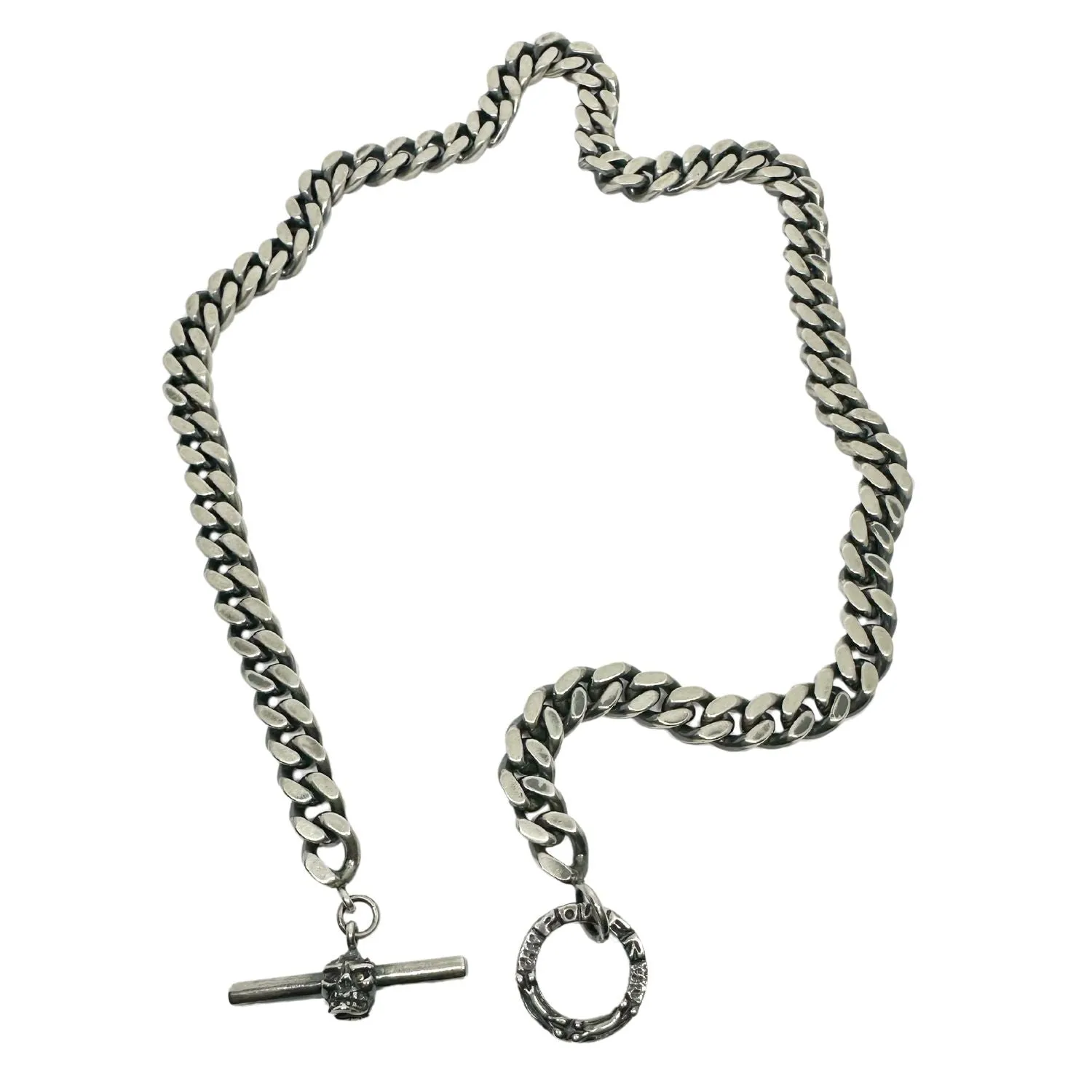 Curb Chain With Skull T-Bar Power Japanese sign