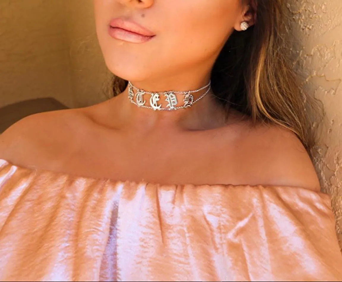 Custom Name Choker - Purple Mermaid Designs