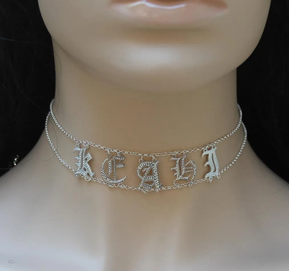 Custom Name Choker - Purple Mermaid Designs