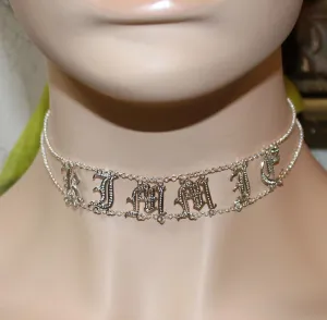 Custom Name Choker - Purple Mermaid Designs