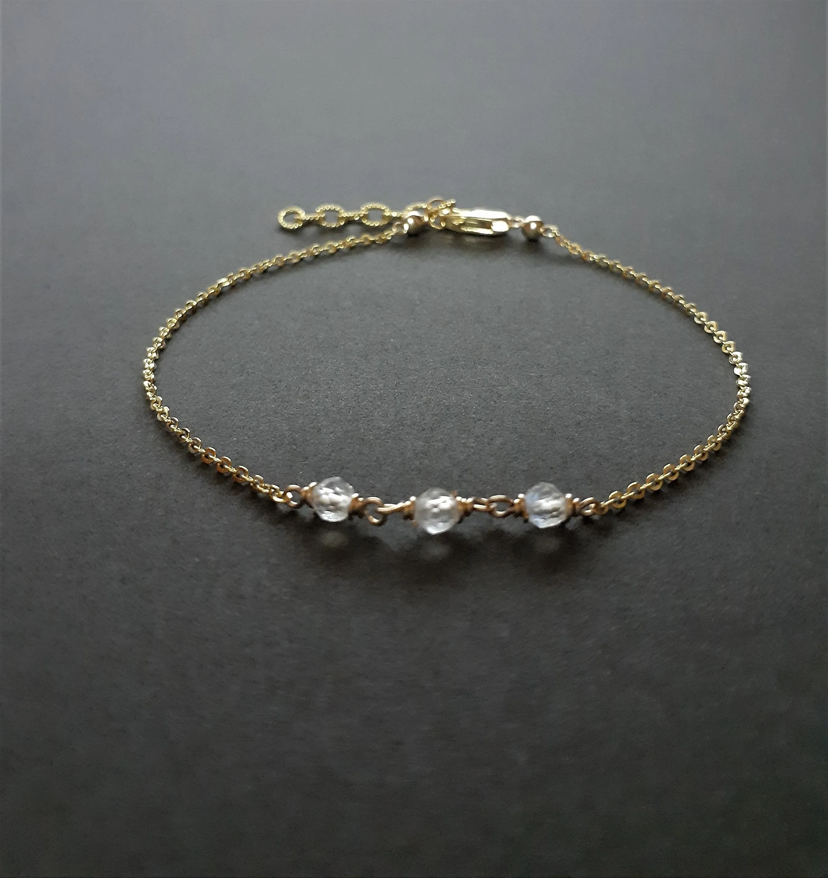 Dainty Rainbow Moonstone Bracelet