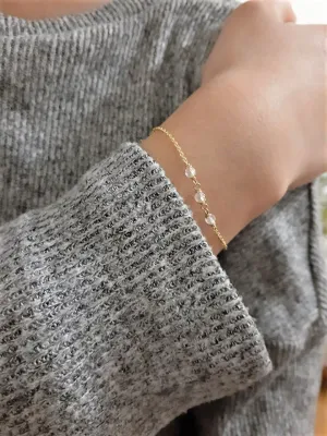 Dainty Rainbow Moonstone Bracelet