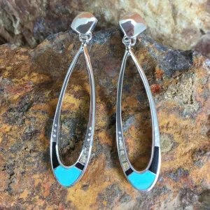 David Rosales Turquoise Creek Sterling Silver Earrings