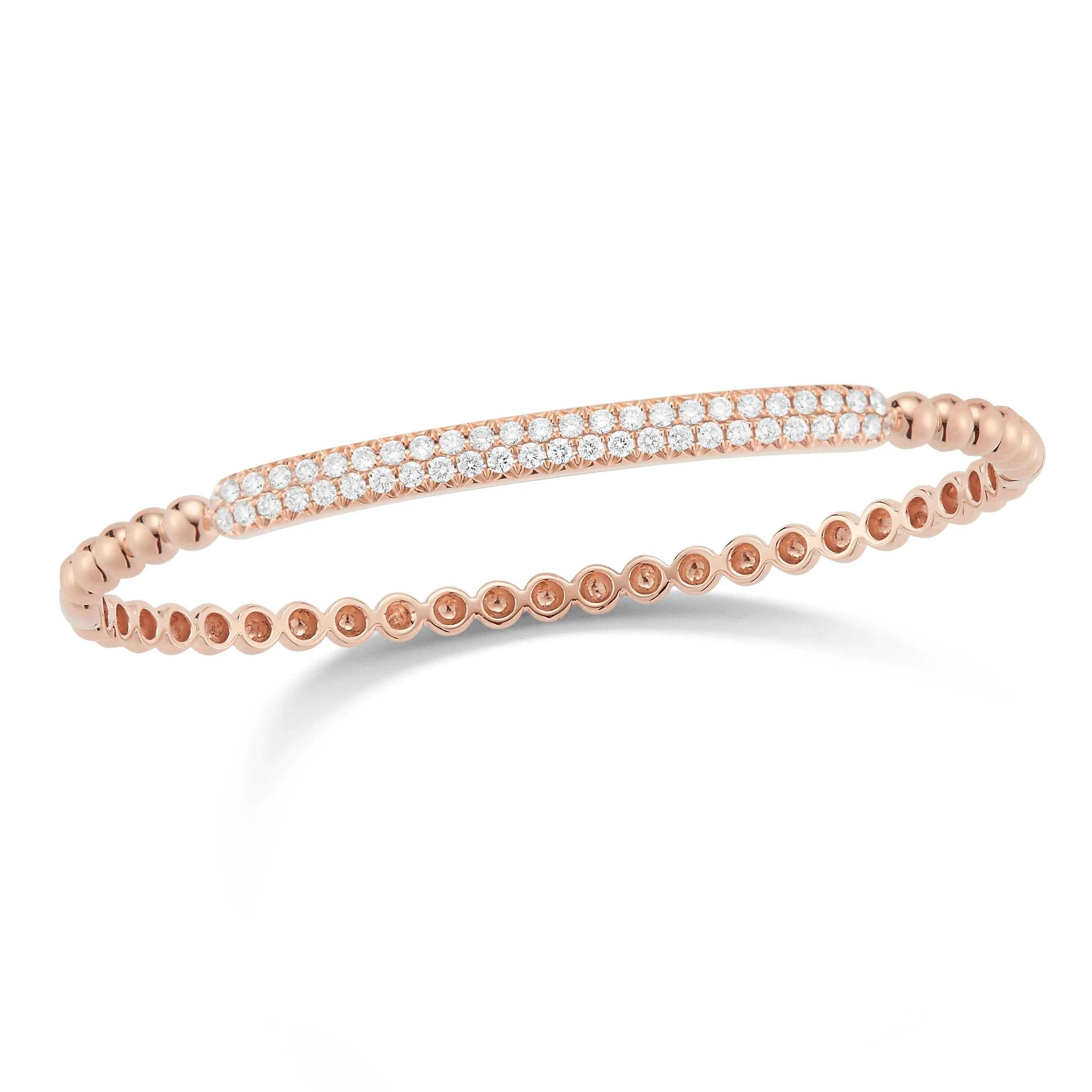 Diamond Bar Beaded Bangle Bracelet