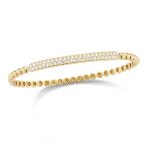 Diamond Bar Beaded Bangle Bracelet