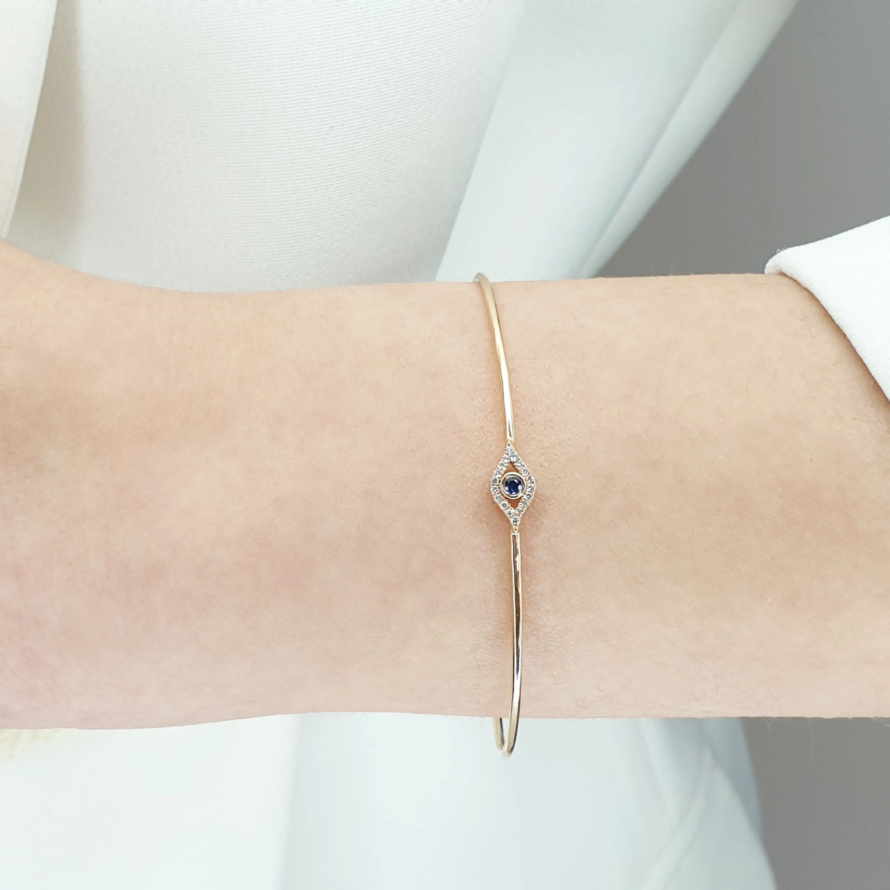 Diamond Evil Eye Bangle
