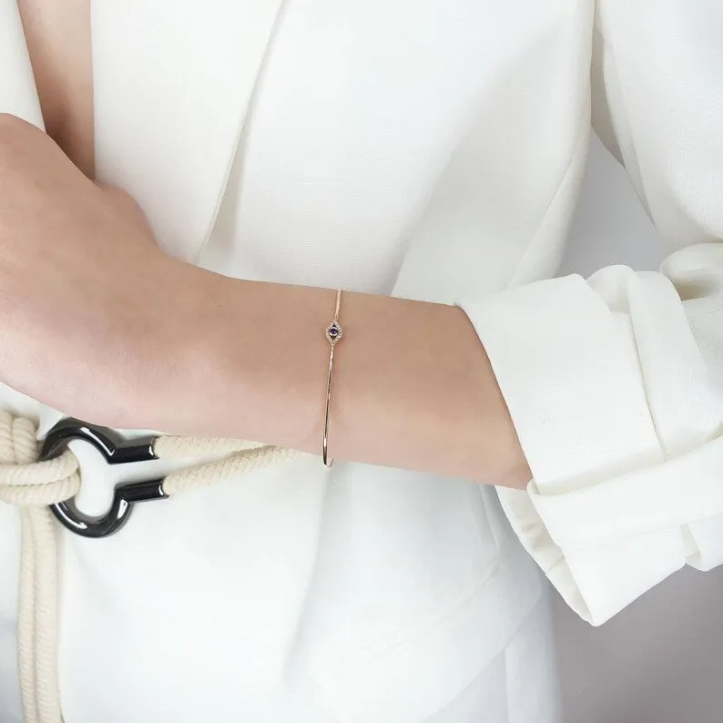 Diamond Evil Eye Bangle