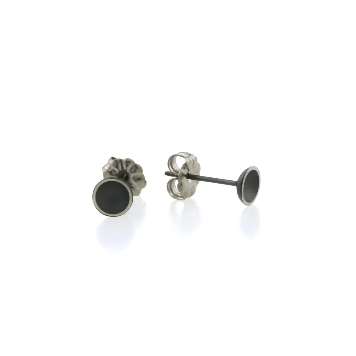 Domed Black Earrings