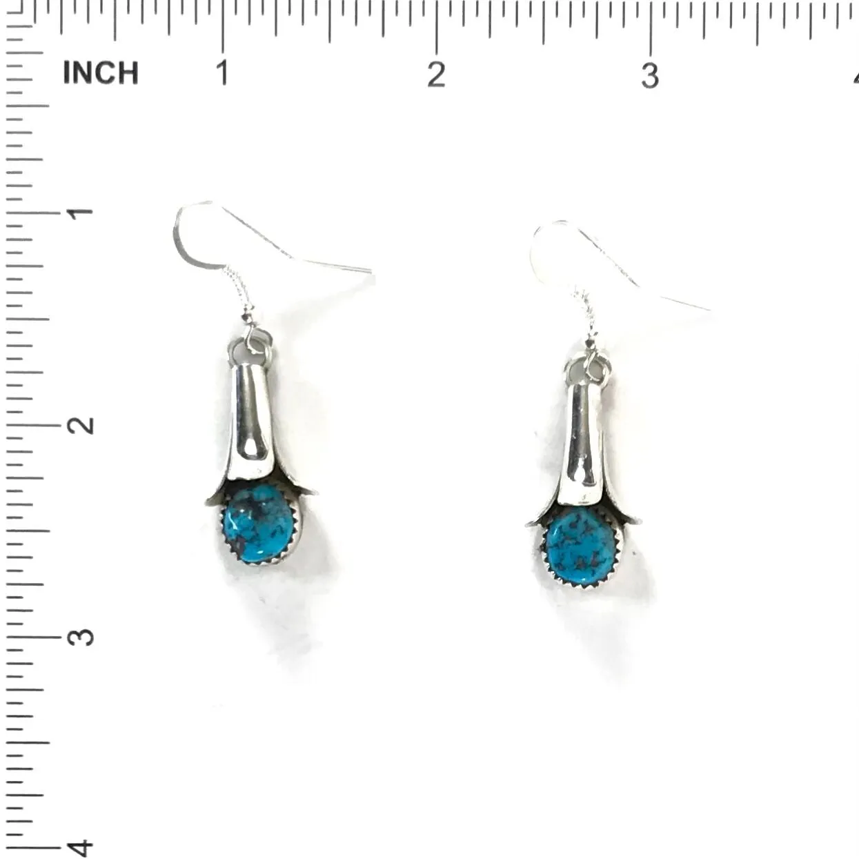 Doris Smallcanyon Turquoise Squash Blossom Earrings