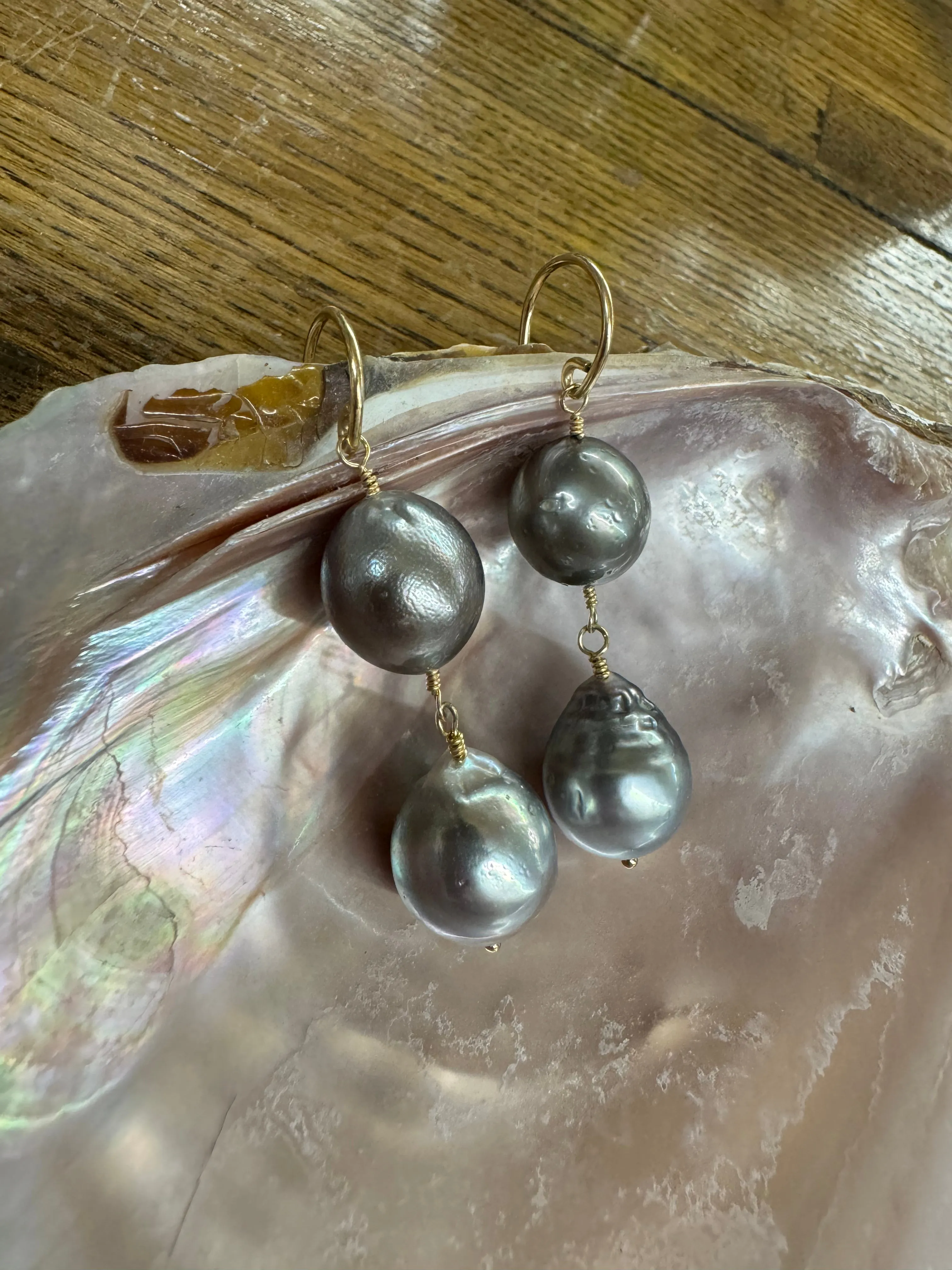 Double Drop Tahitian Earrings