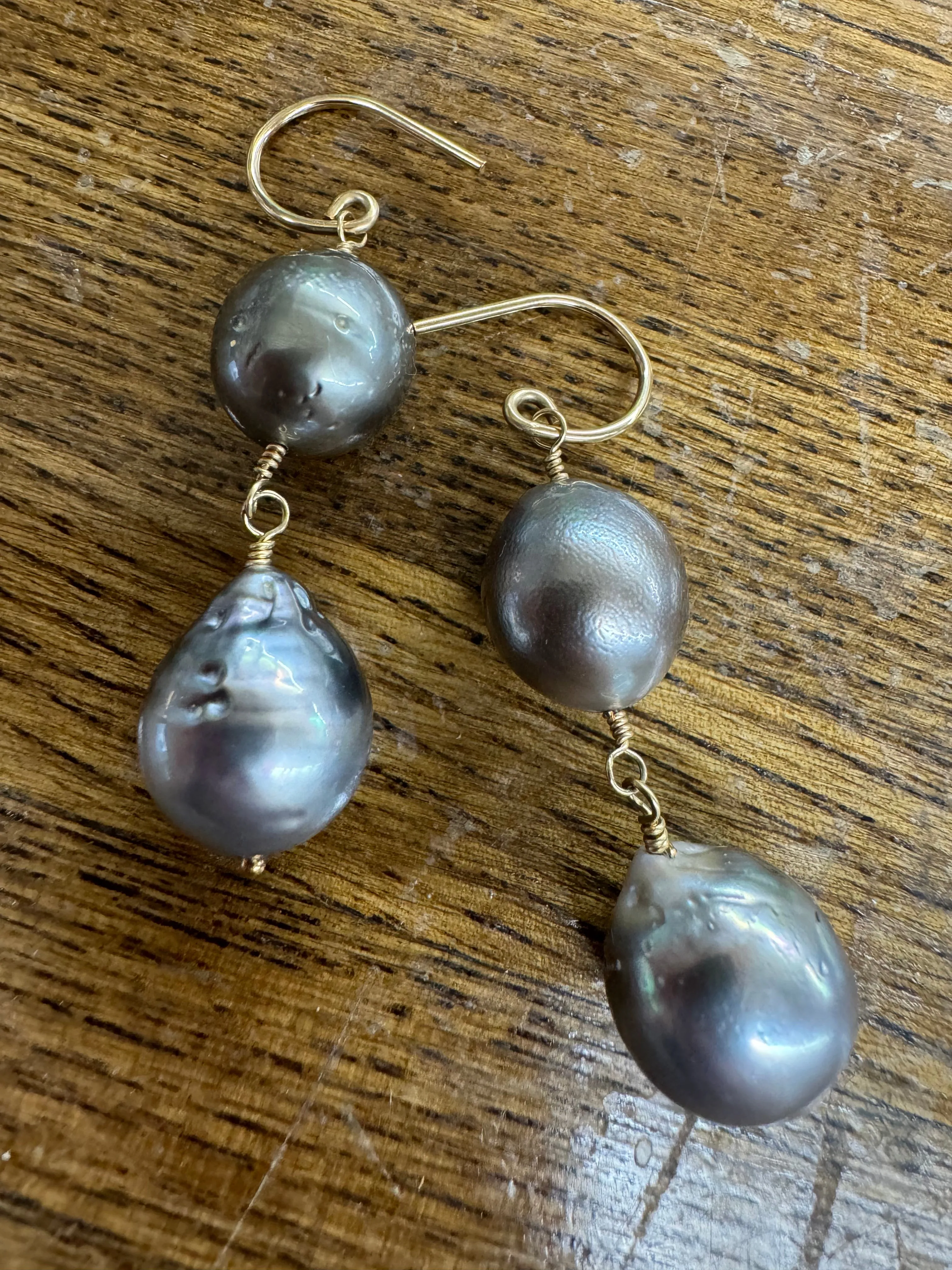 Double Drop Tahitian Earrings
