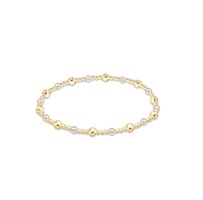 Enewton Classic Gold Sincerity Pattern 4mm Bead Bracelet - Pearl